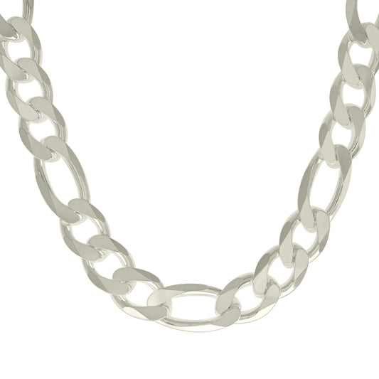 925 Silver Solid Classic Figaro 14.0mm