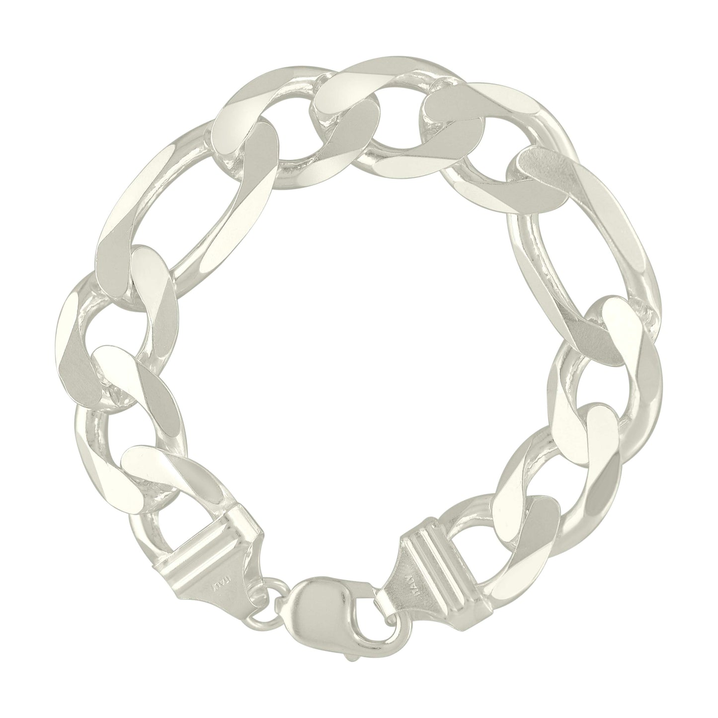 925 Silver Solid Classic Figaro 14.0mm