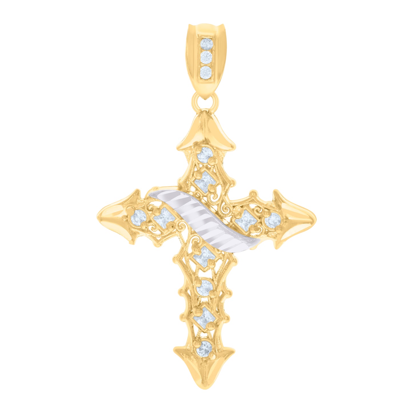 10Kt Gold Cz Pendant