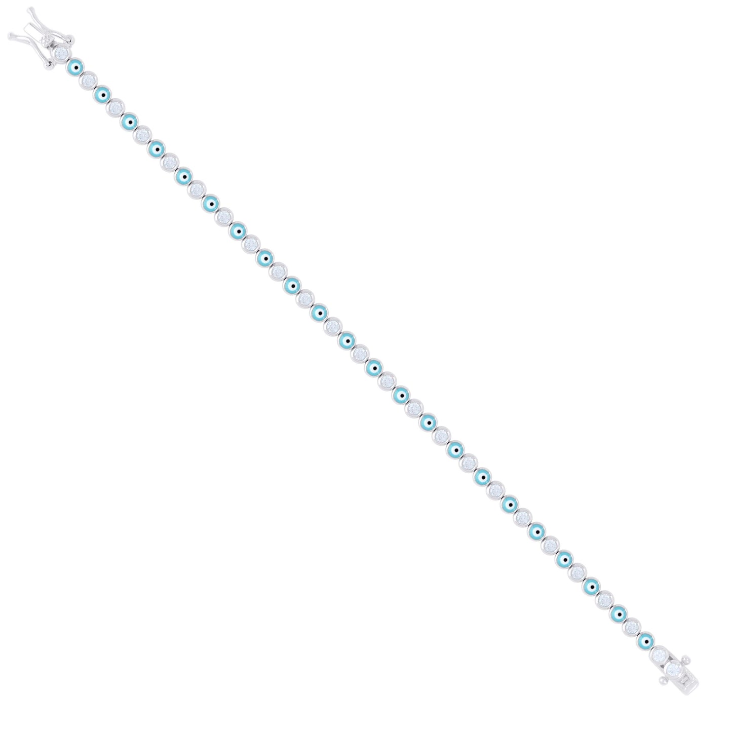 925 Sterling Silver Cz Bracelet 7.25 Inches