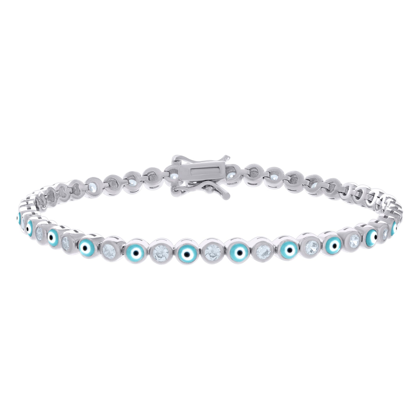 925 Sterling Silver Cz Bracelet 7.25 Inches