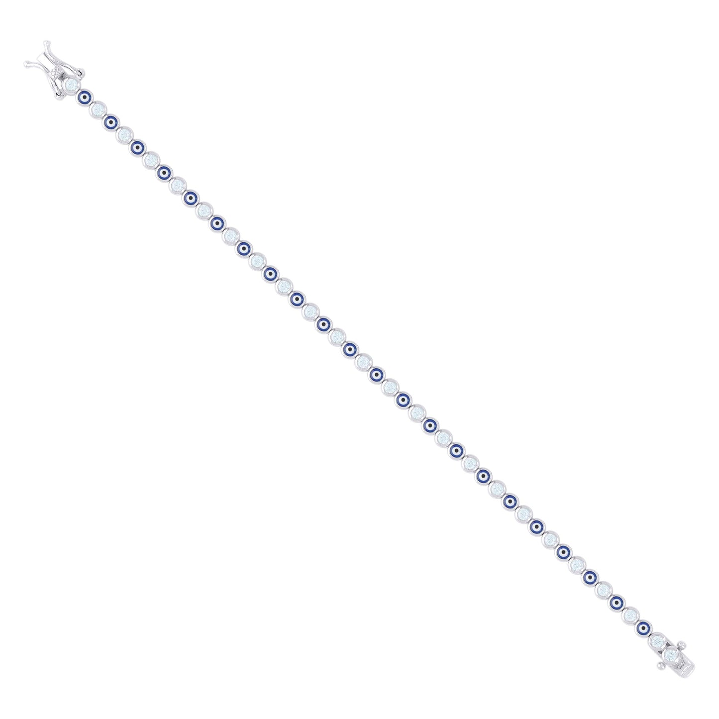 925 Sterling Silver Cz Bracelet 7.25 Inches
