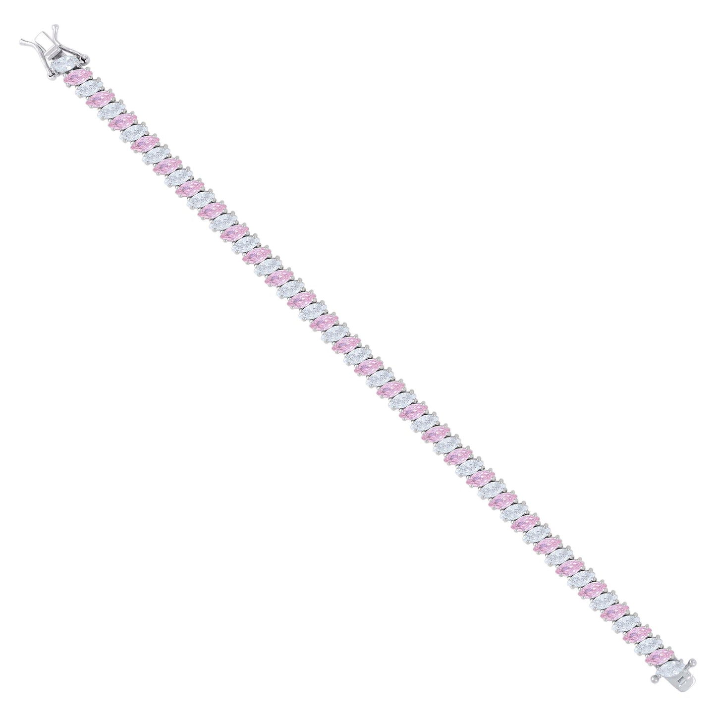 925 Sterling Silver Cz Bracelet 7.25 Inches