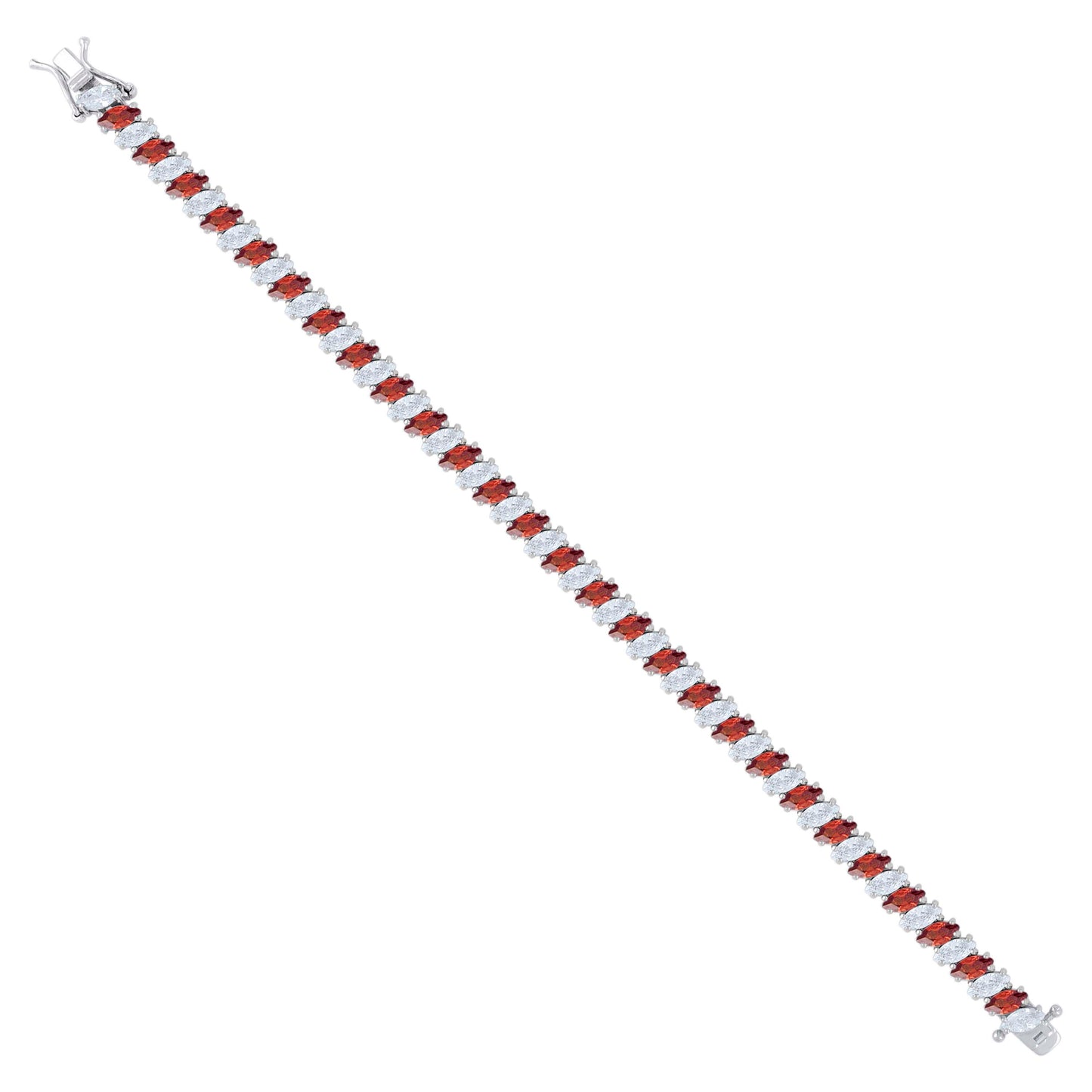 925 Sterling Silver Cz Bracelet 7.25 Inches