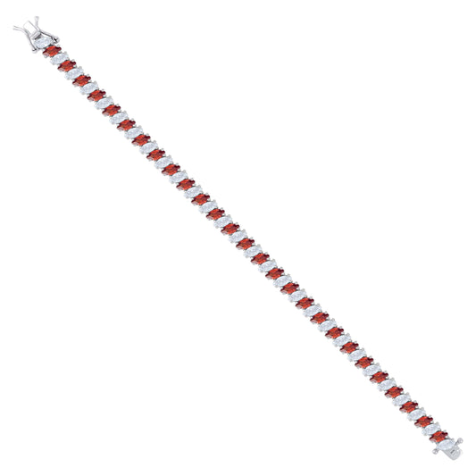 925 Sterling Silver Cz Bracelet 7.25 Inches