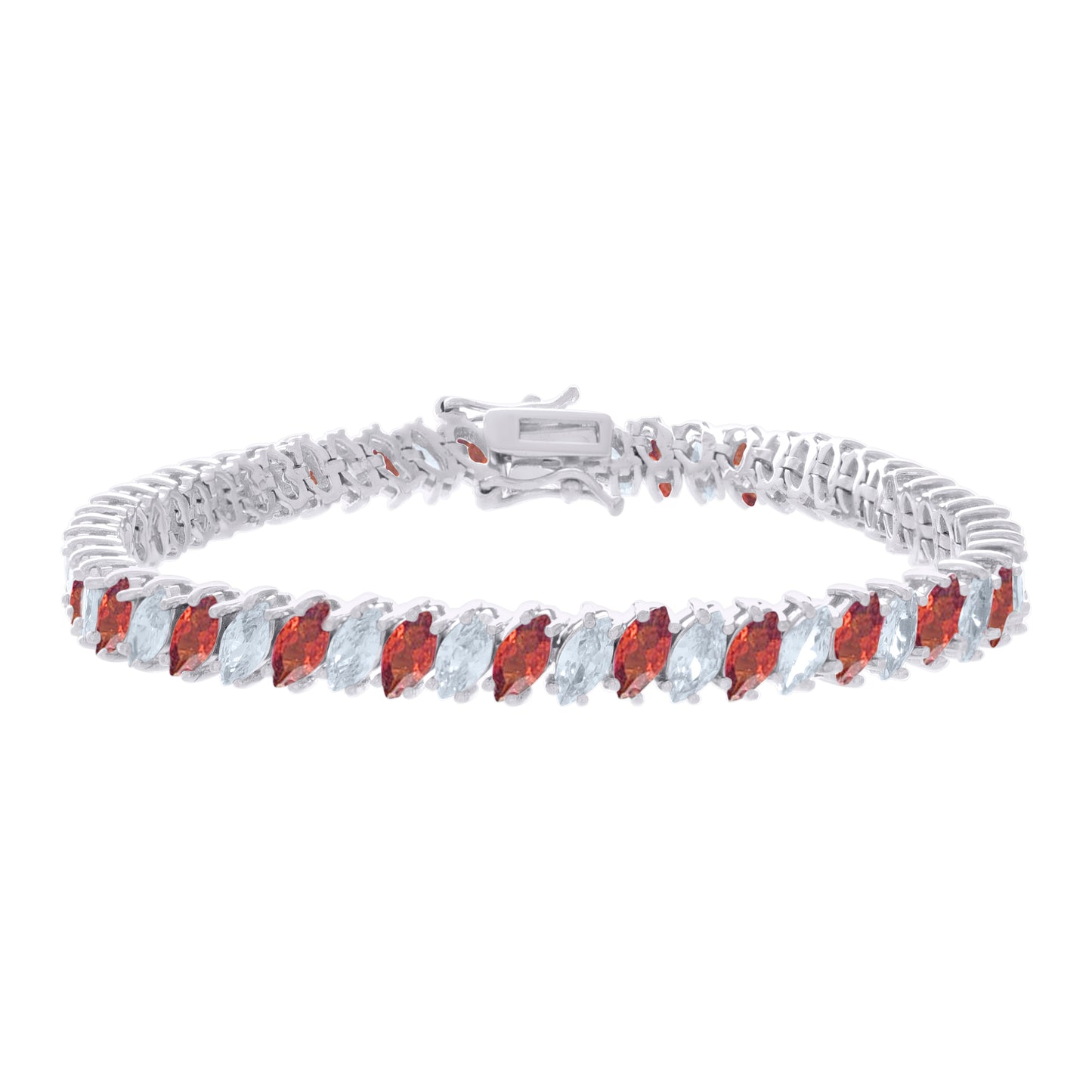 925 Sterling Silver Cz Bracelet 7.25 Inches
