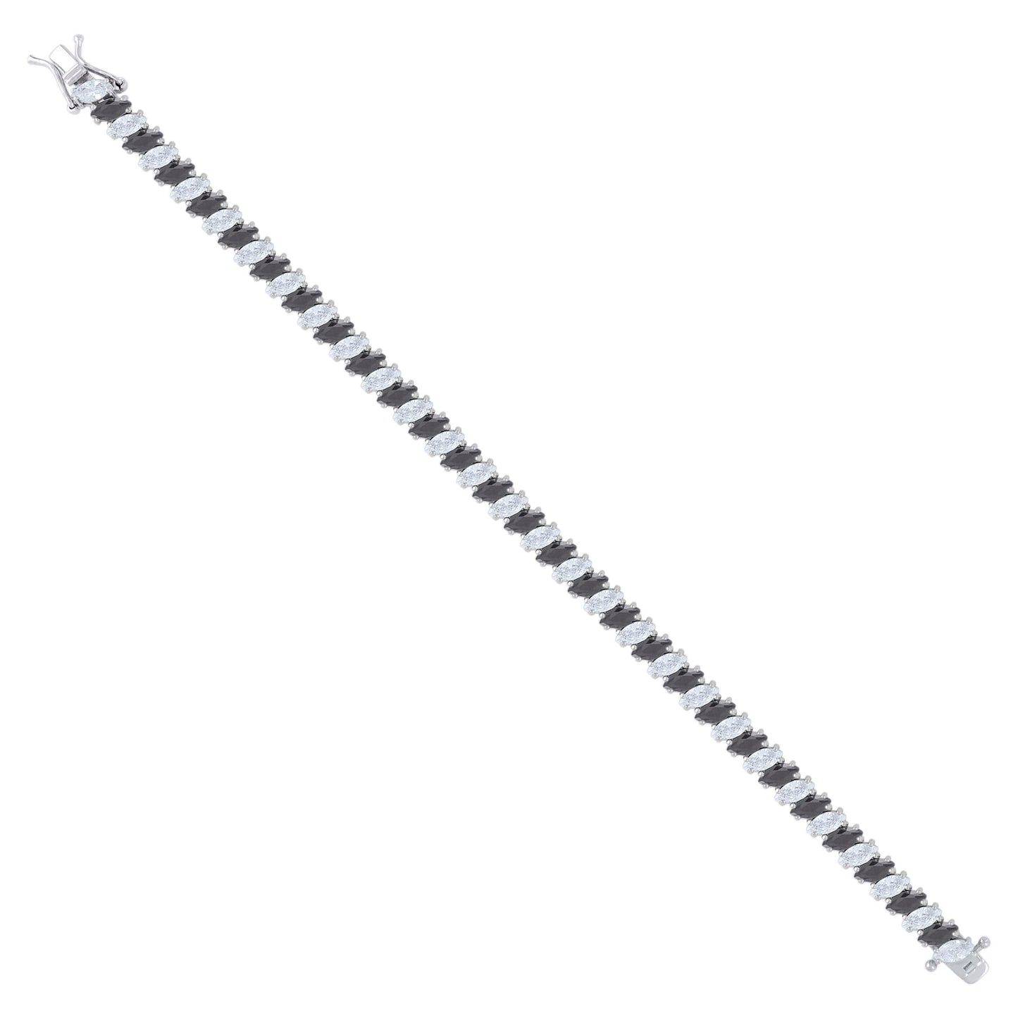 925 Sterling Silver Cz Bracelet 7.25 Inches