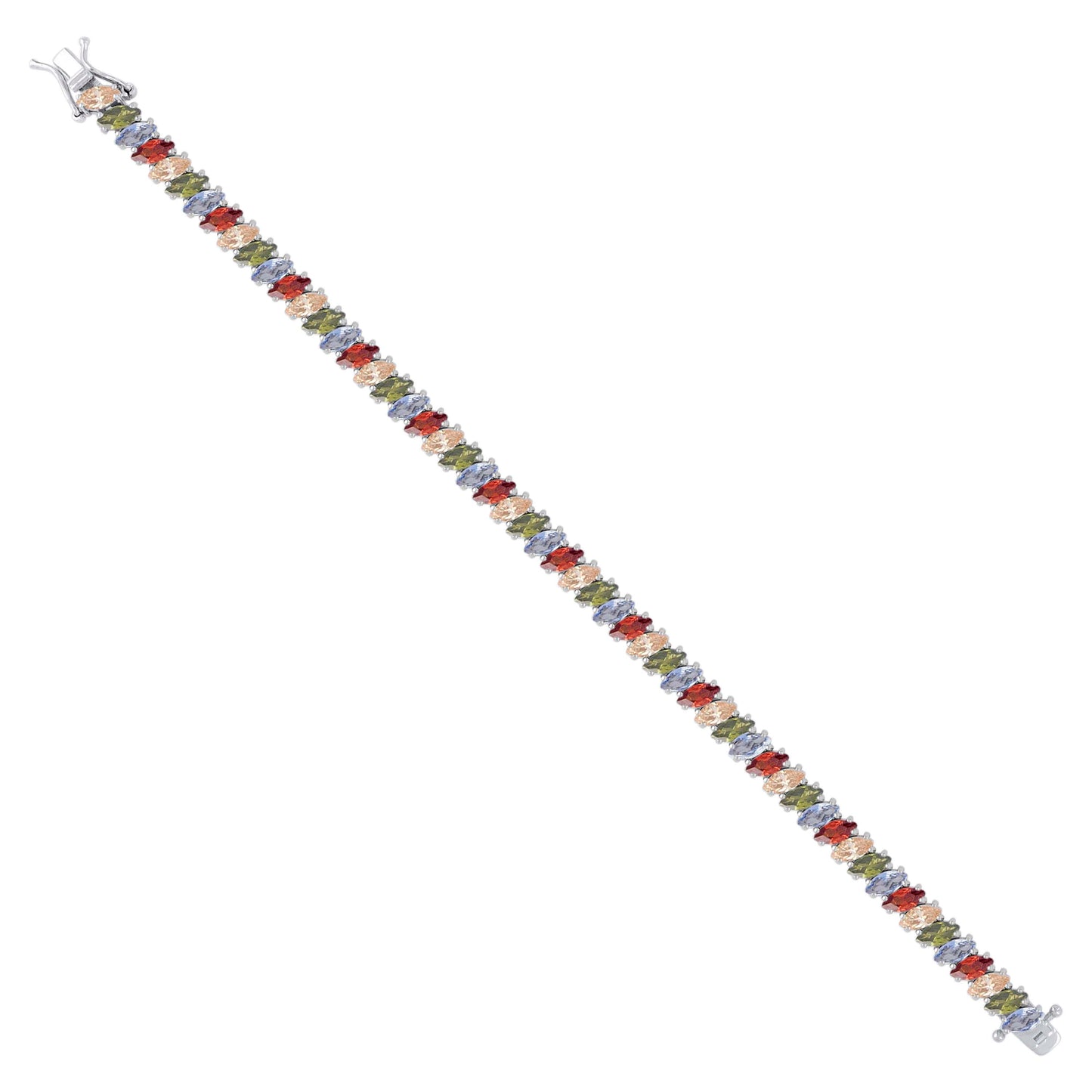 925 Sterling Silver Cz Bracelet 7.25 Inches
