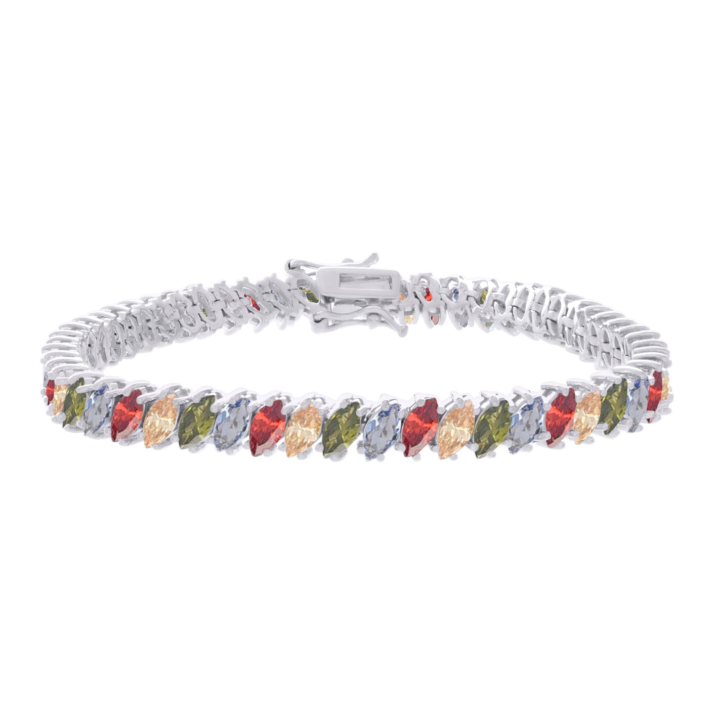 925 Sterling Silver Cz Bracelet 7.25 Inches