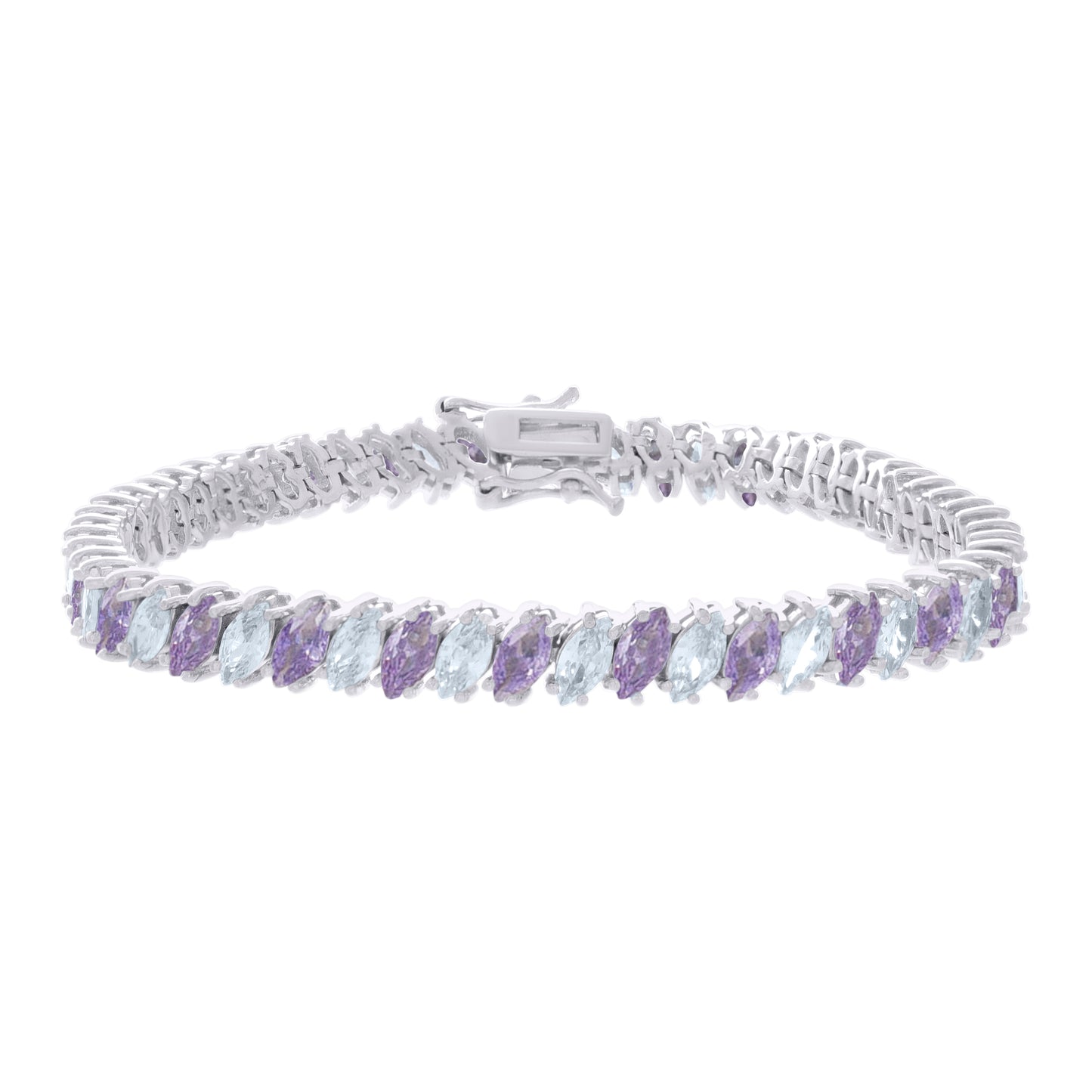 925 Sterling Silver Cz Bracelet 7.25 Inches