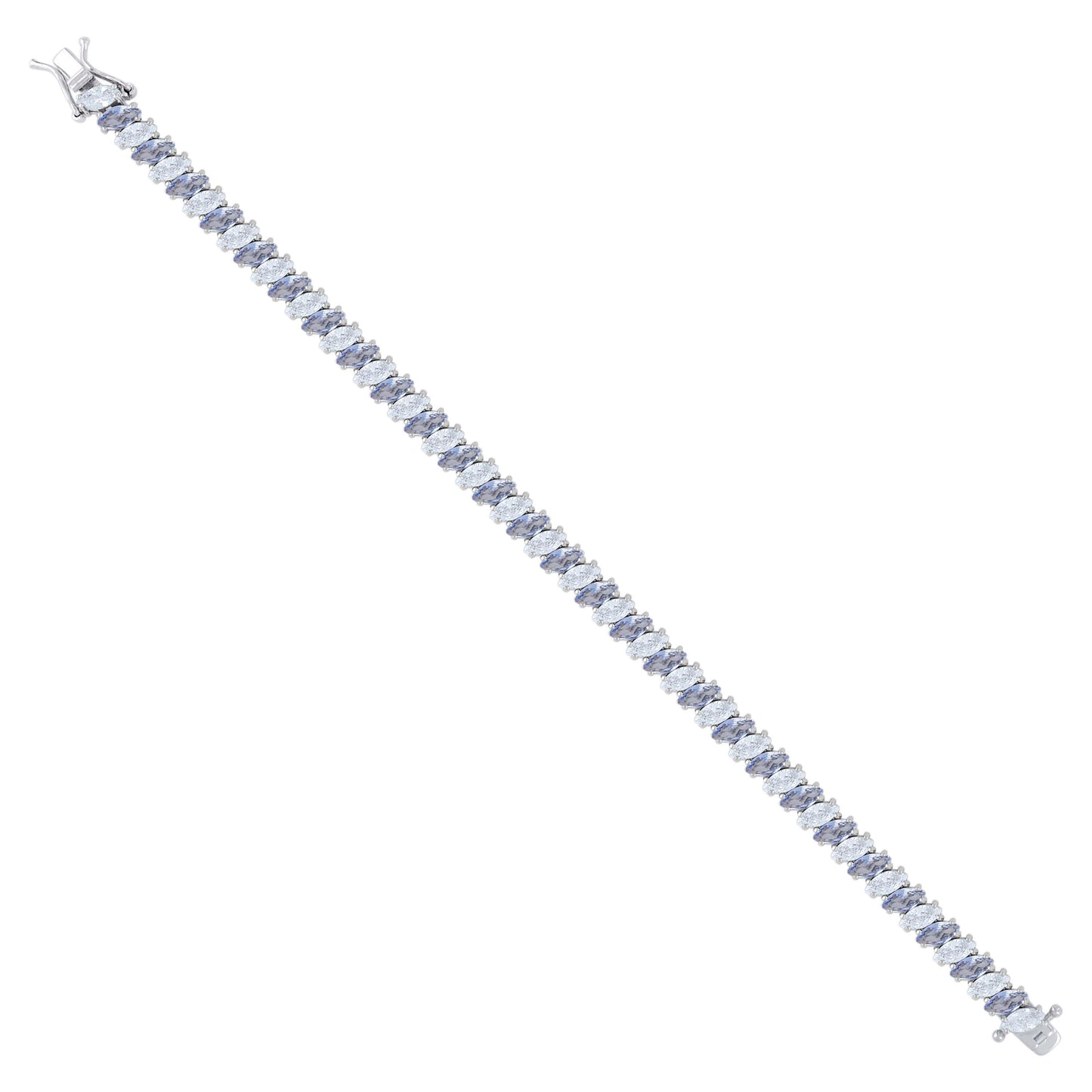 925 Sterling Silver Cz Bracelet 7.25 Inches