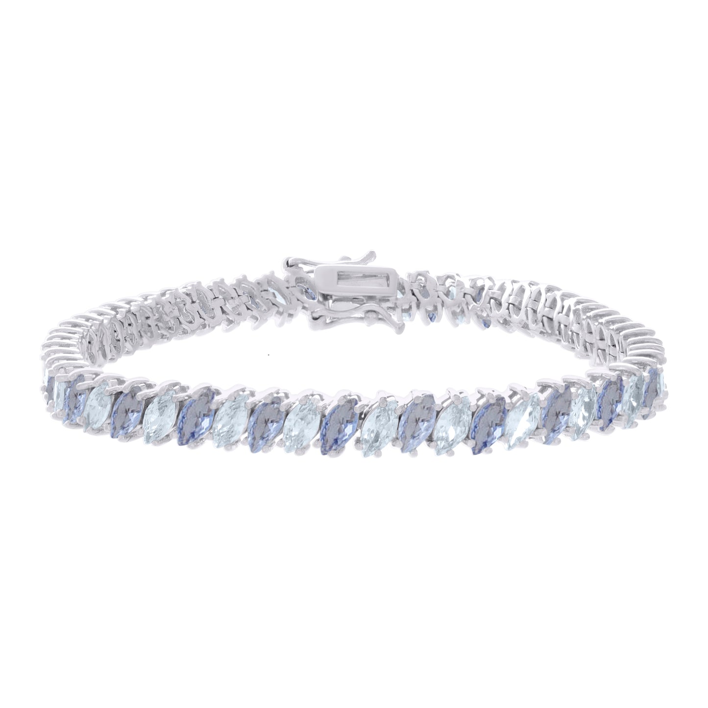 925 Sterling Silver Cz Bracelet 7.25 Inches