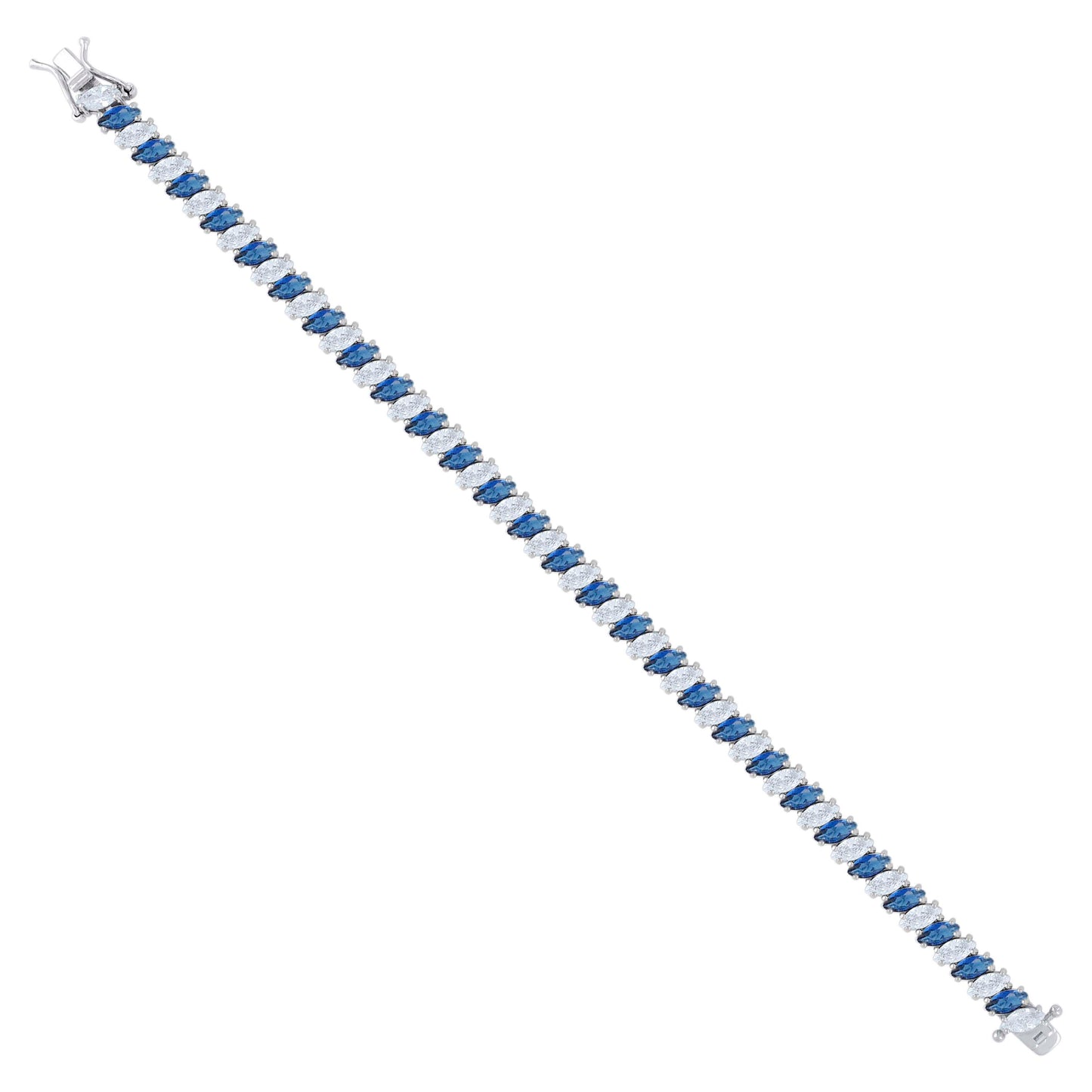 925 Sterling Silver Cz Bracelet 7.25 Inches