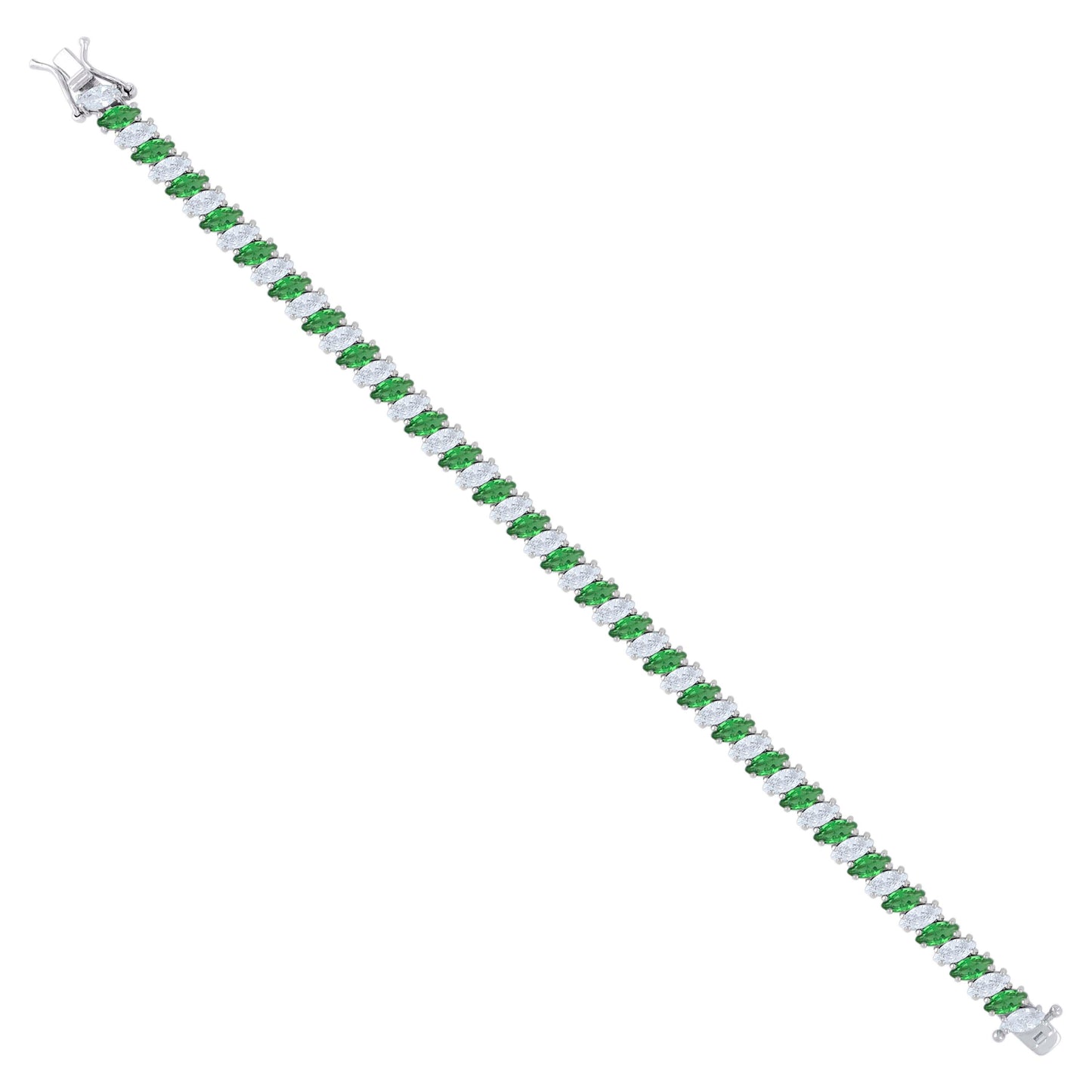 925 Sterling Silver Cz Bracelet 7.25 Inches