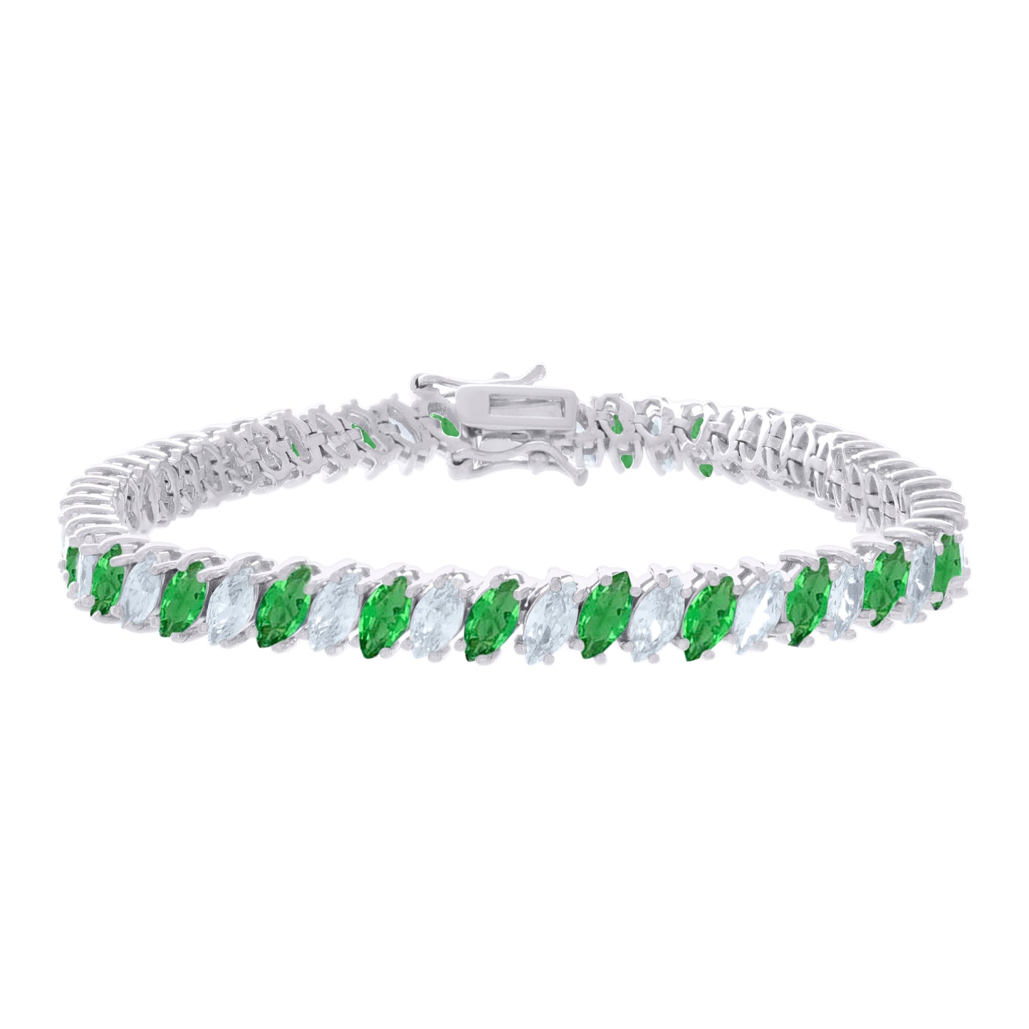 925 Sterling Silver Cz Bracelet 7.25 Inches