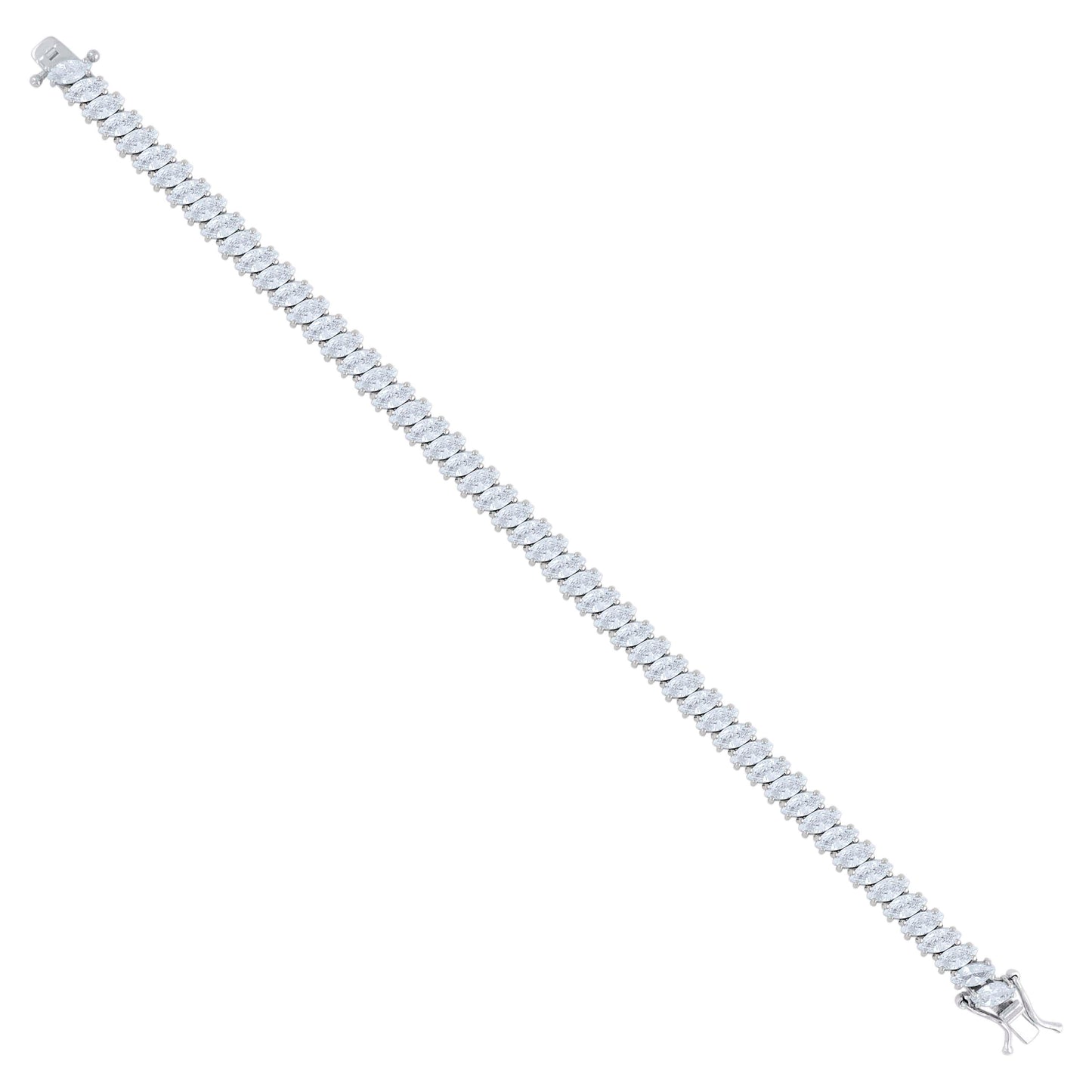 925 Sterling Silver Cz Bracelet 7.25 Inches