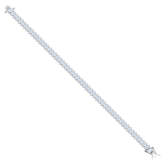 925 Sterling Silver Cz Bracelet 7.25 Inches