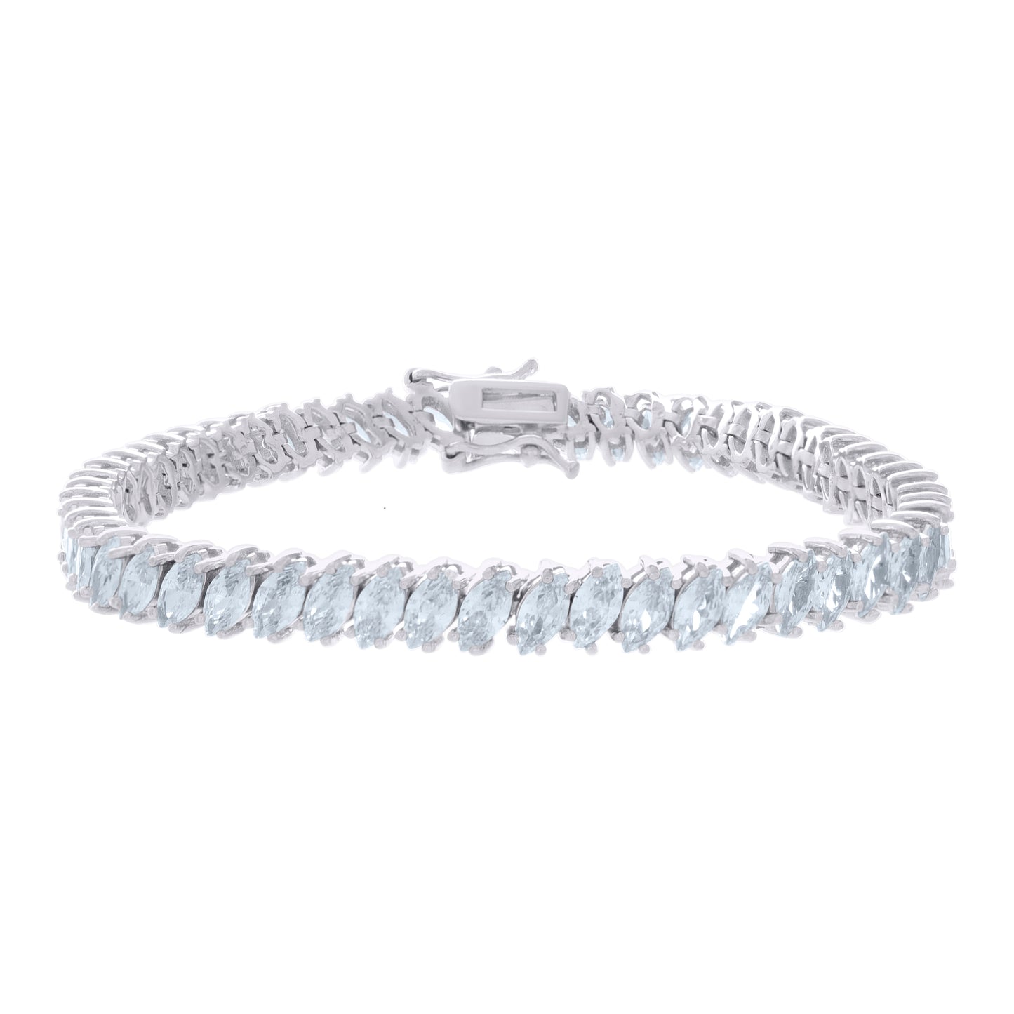 925 Sterling Silver Cz Bracelet 7.25 Inches