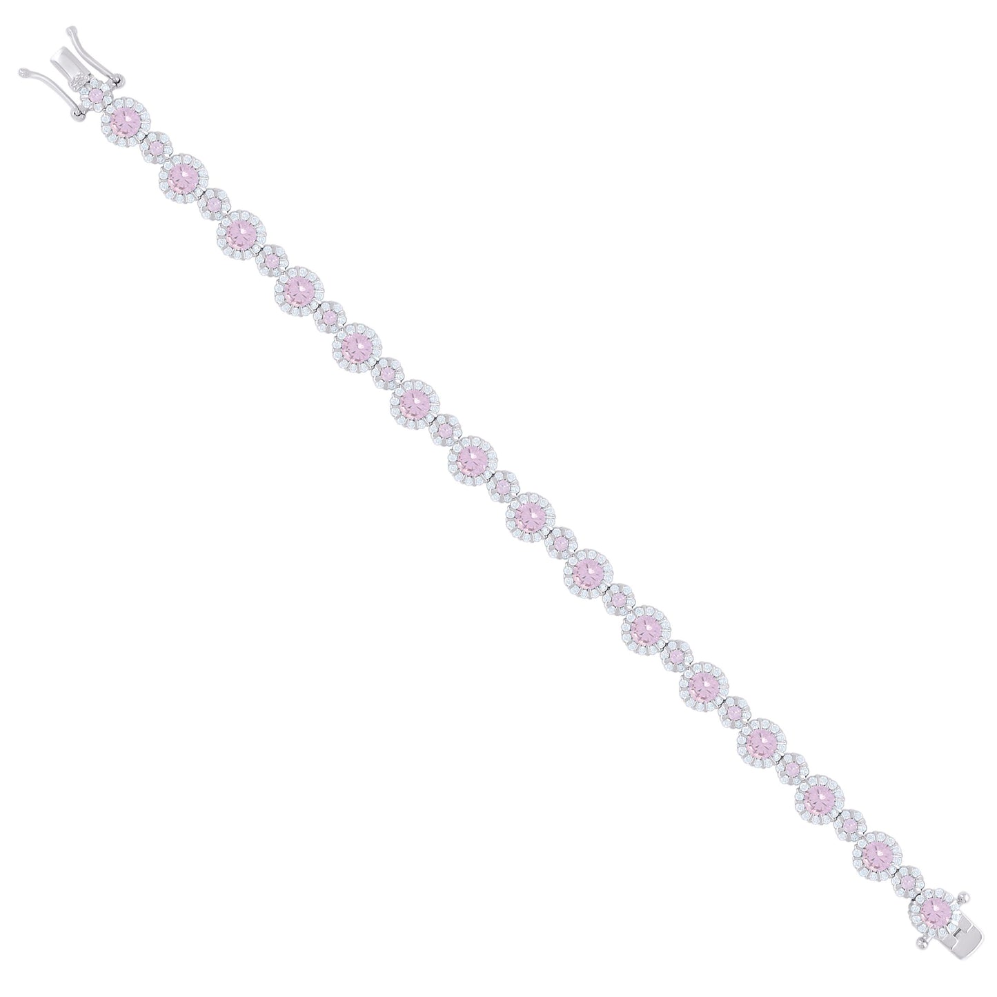 925 Sterling Silver Cz Bracelet 7 Inches