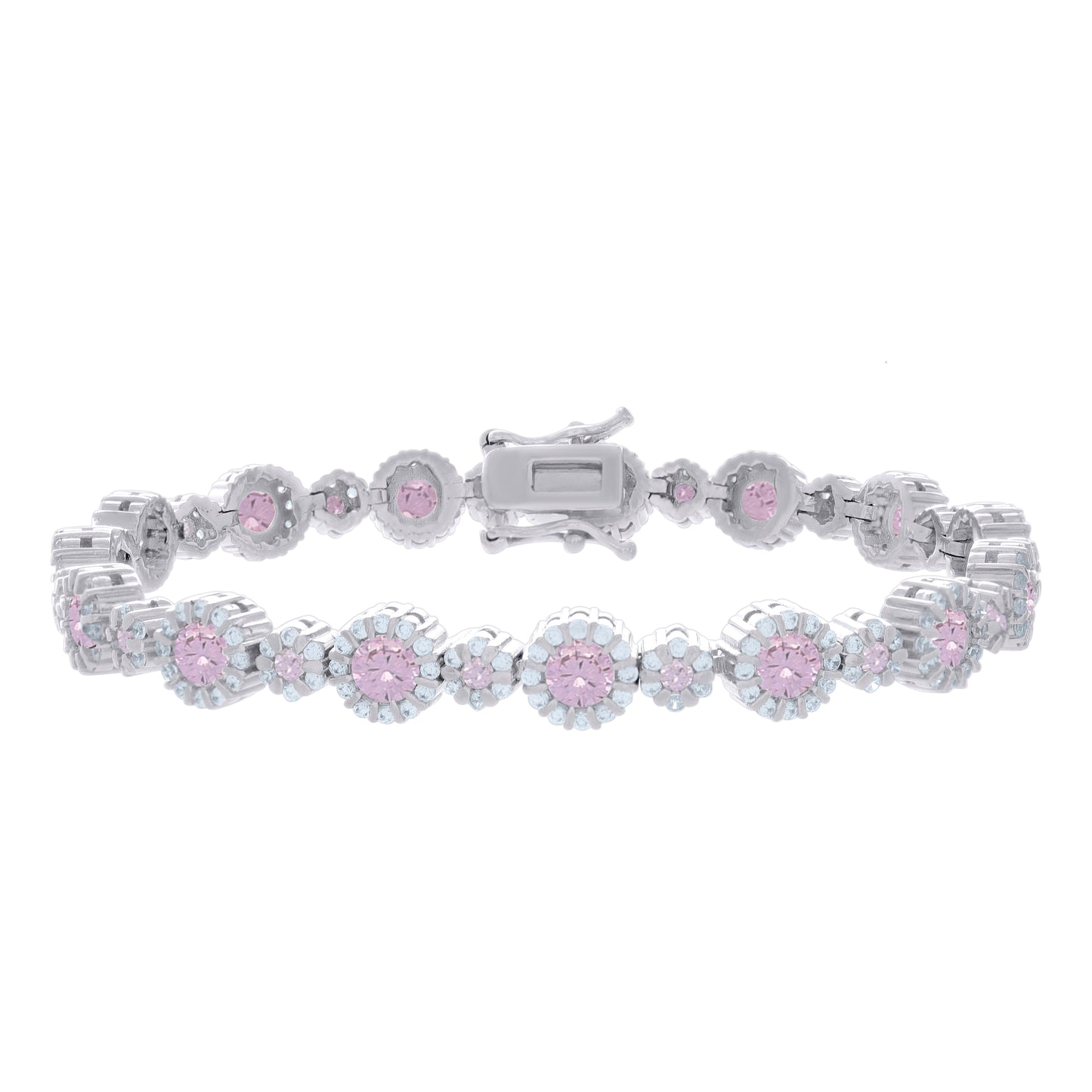 925 Sterling Silver Cz Bracelet 7 Inches