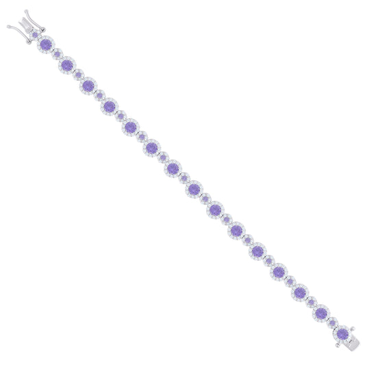 925 Sterling Silver Cz Bracelet 7 Inches