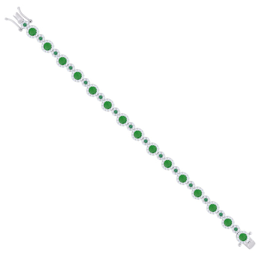 925 Sterling Silver Cz Bracelet 7 Inches