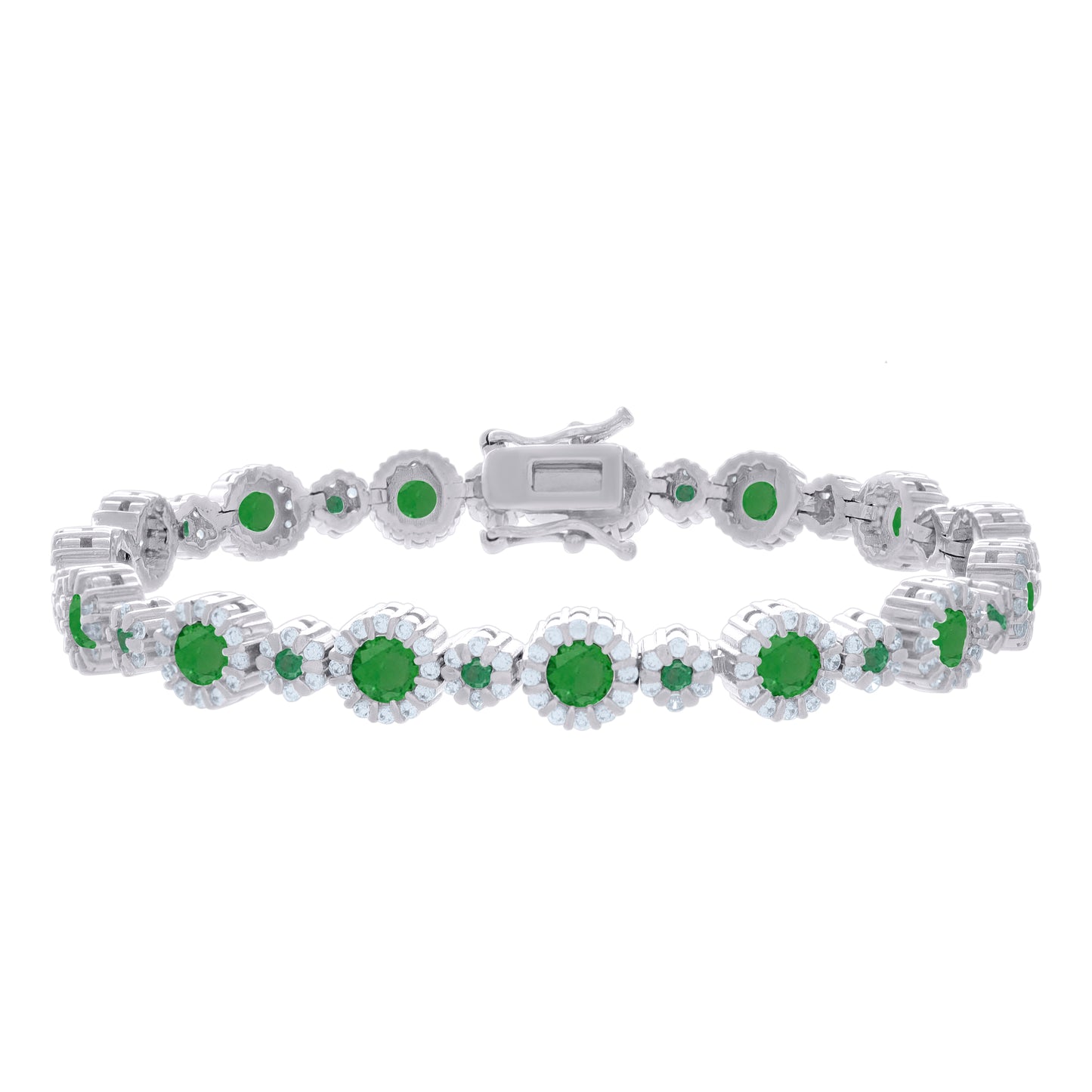 925 Sterling Silver Cz Bracelet 7 Inches