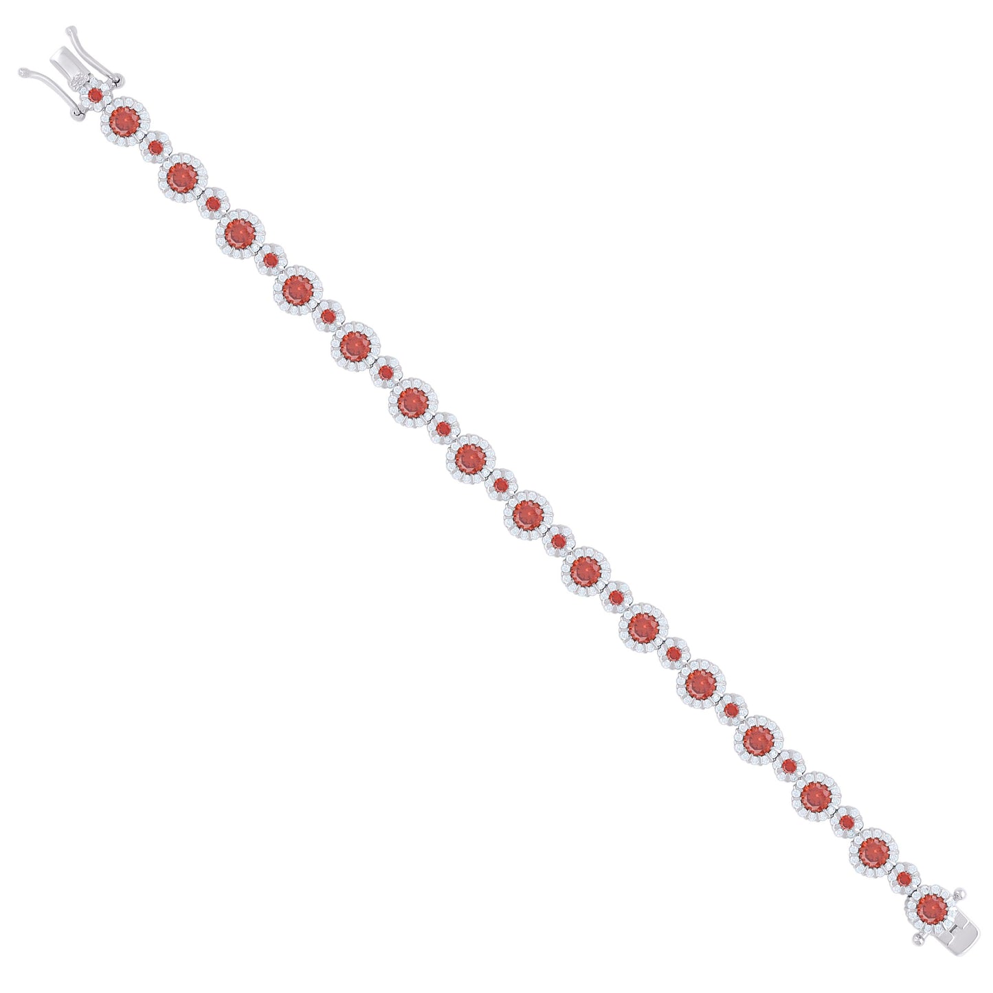 925 Sterling Silver Cz Bracelet 7 Inches