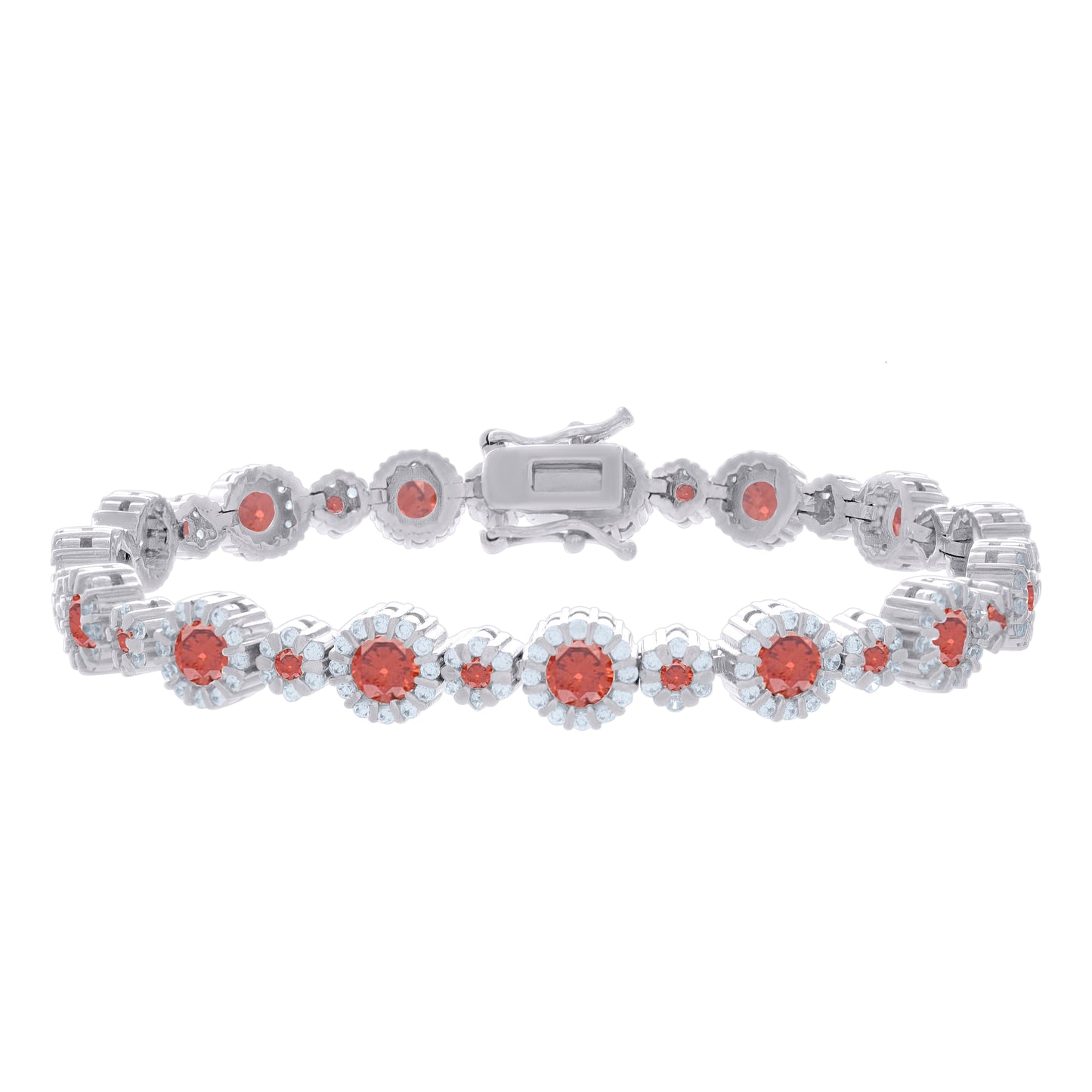925 Sterling Silver Cz Bracelet 7 Inches