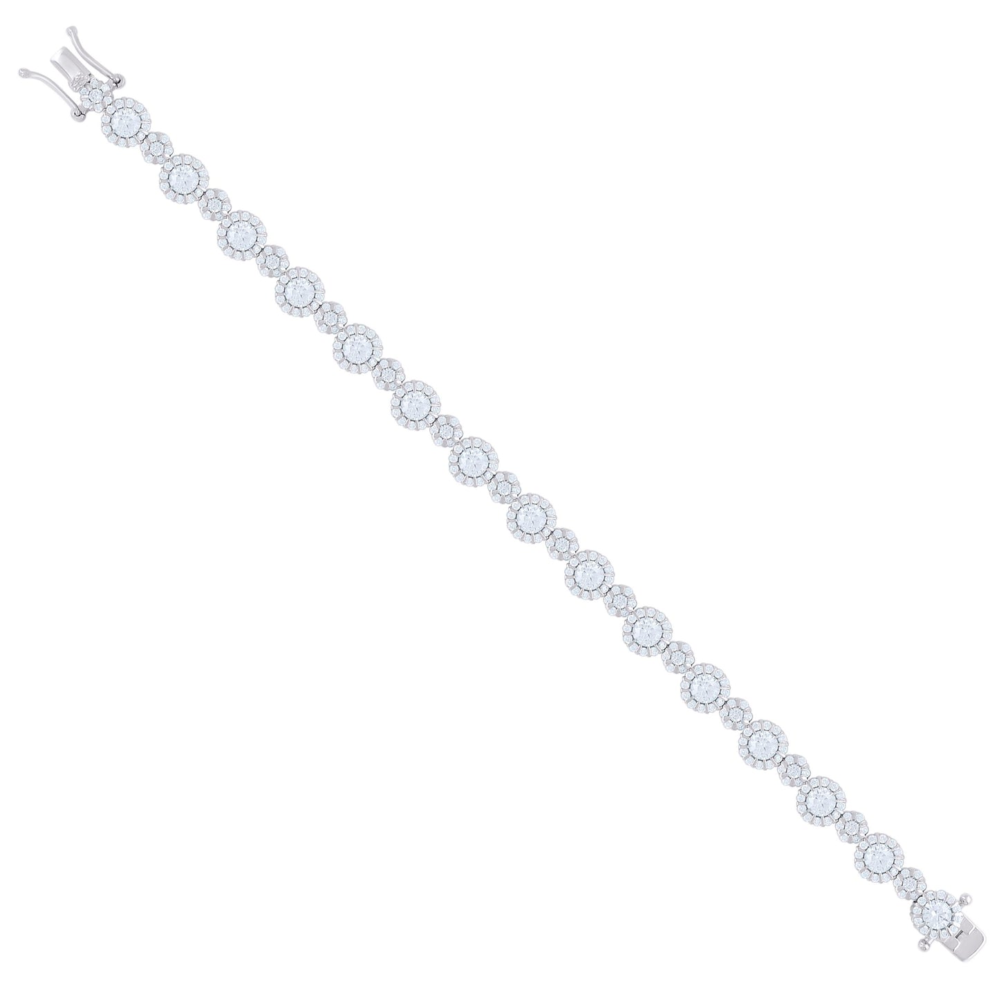 925 Sterling Silver Cz Bracelet 7 Inches