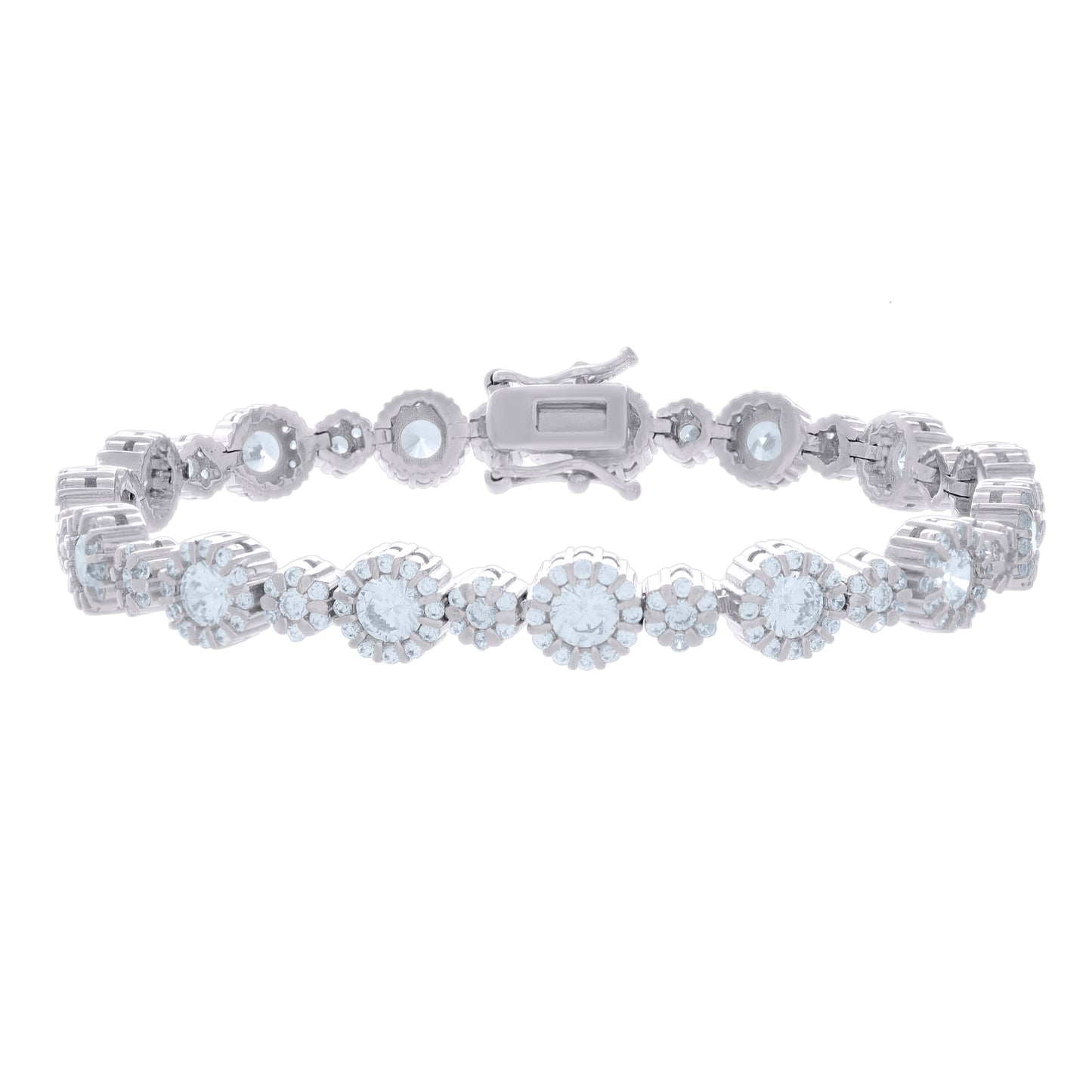 925 Sterling Silver Cz Bracelet 7 Inches