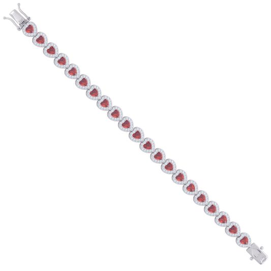 925 Sterling Silver Cz Bracelet 7.25 Inches