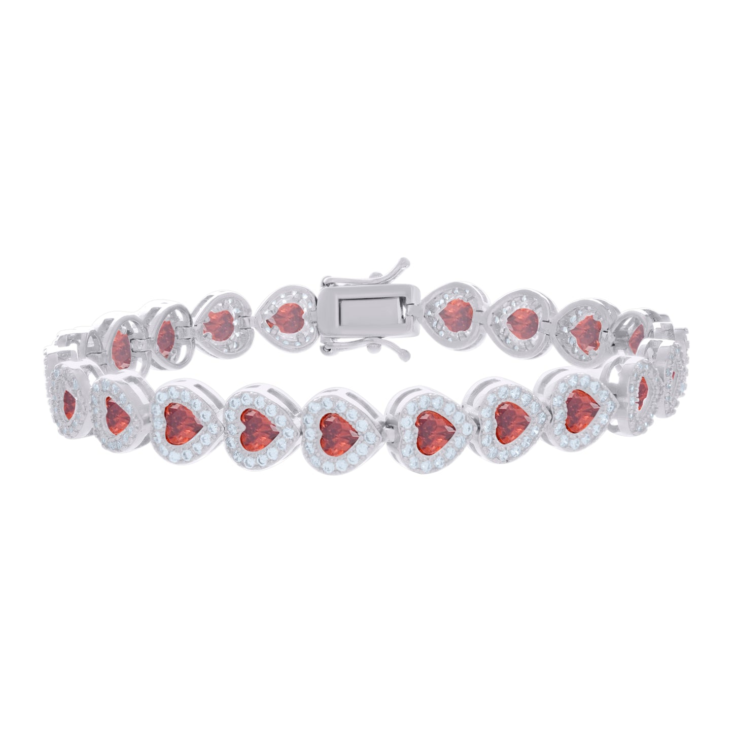 925 Sterling Silver Cz Bracelet 7.25 Inches