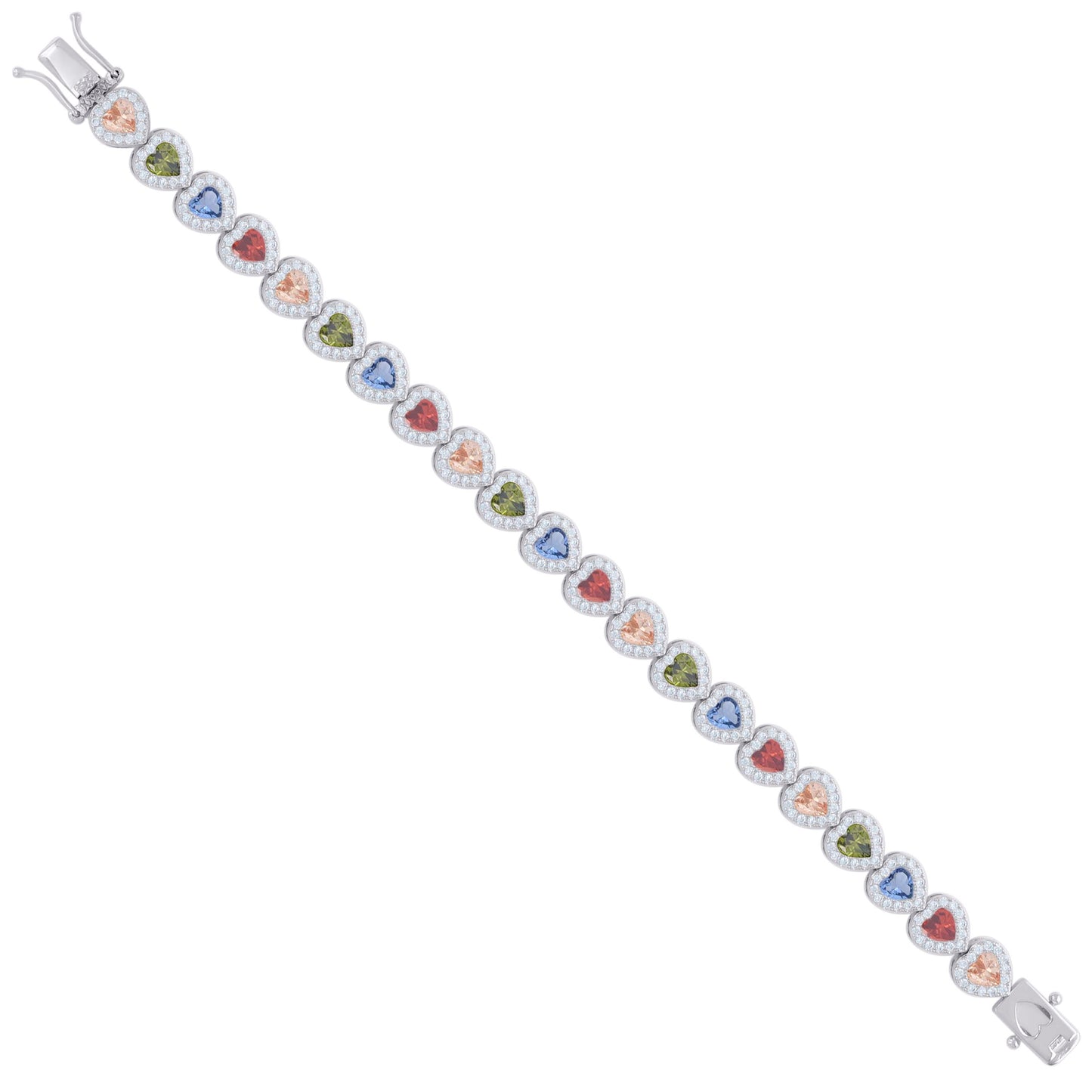 925 Sterling Silver Cz Bracelet 7.25 Inches