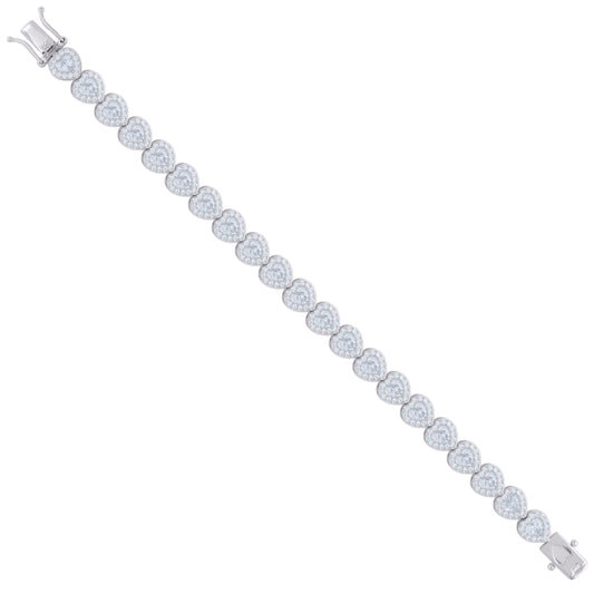 925 Sterling Silver Cz Bracelet 7.25 Inches