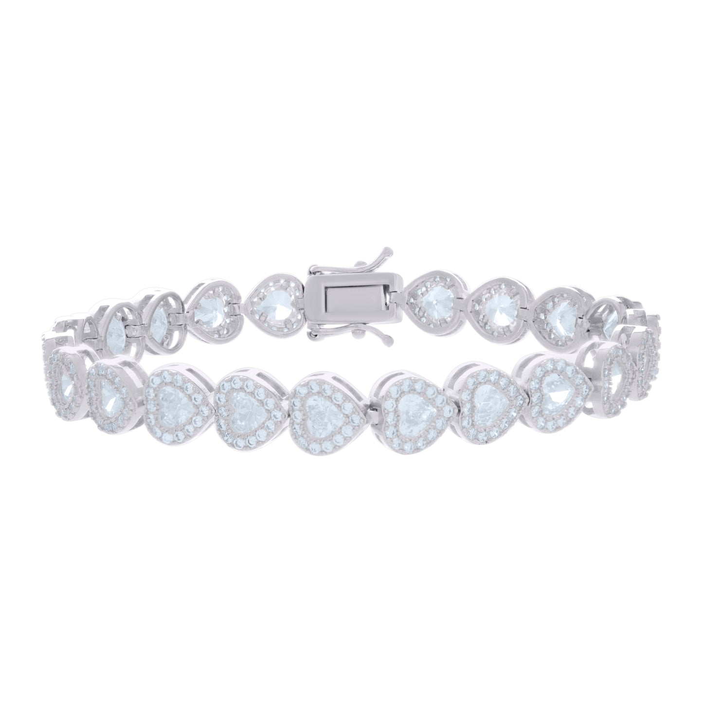925 Sterling Silver Cz Bracelet 7.25 Inches