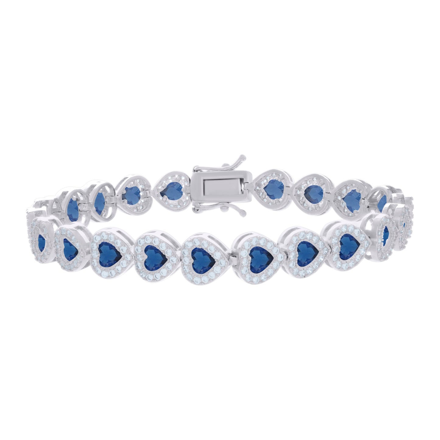 925 Sterling Silver Cz Bracelet 7.25 Inches