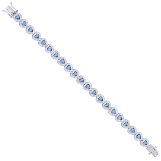 925 Sterling Silver Cz Bracelet 7.25 Inches