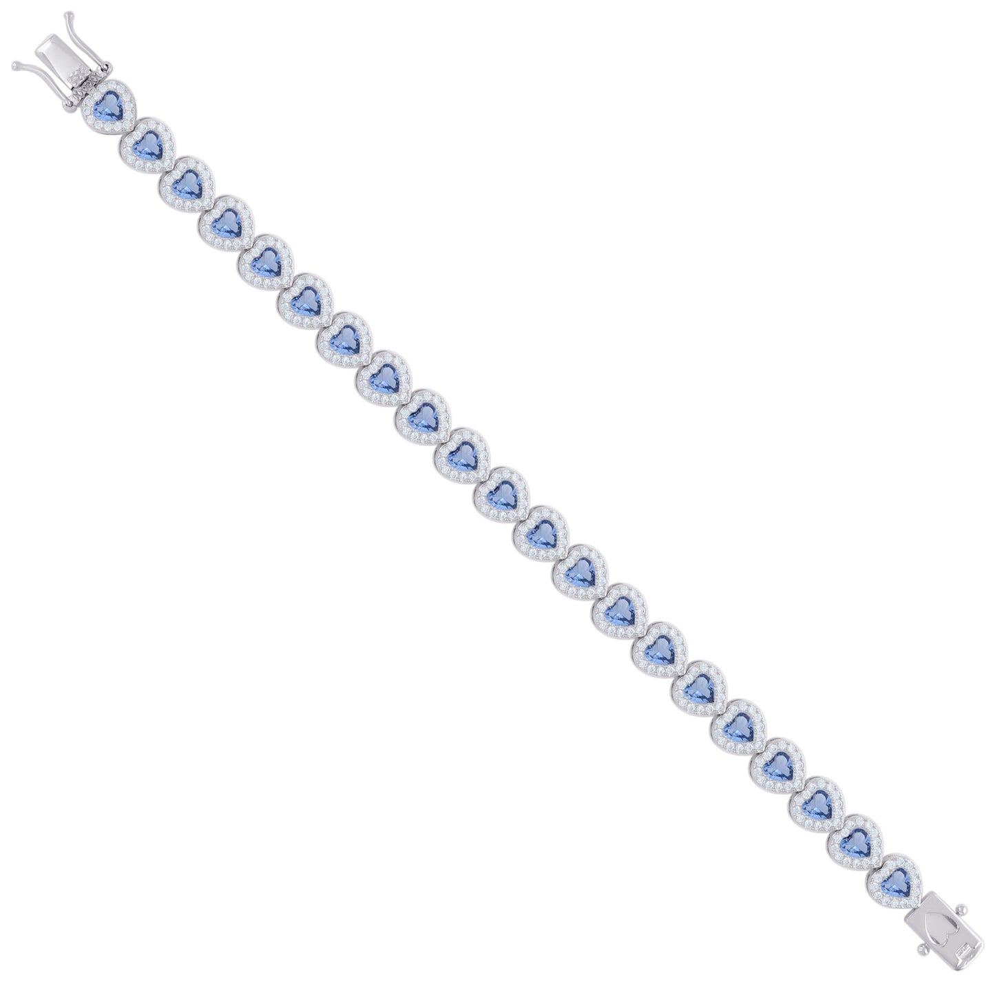 925 Sterling Silver Cz Bracelet 7.25 Inches