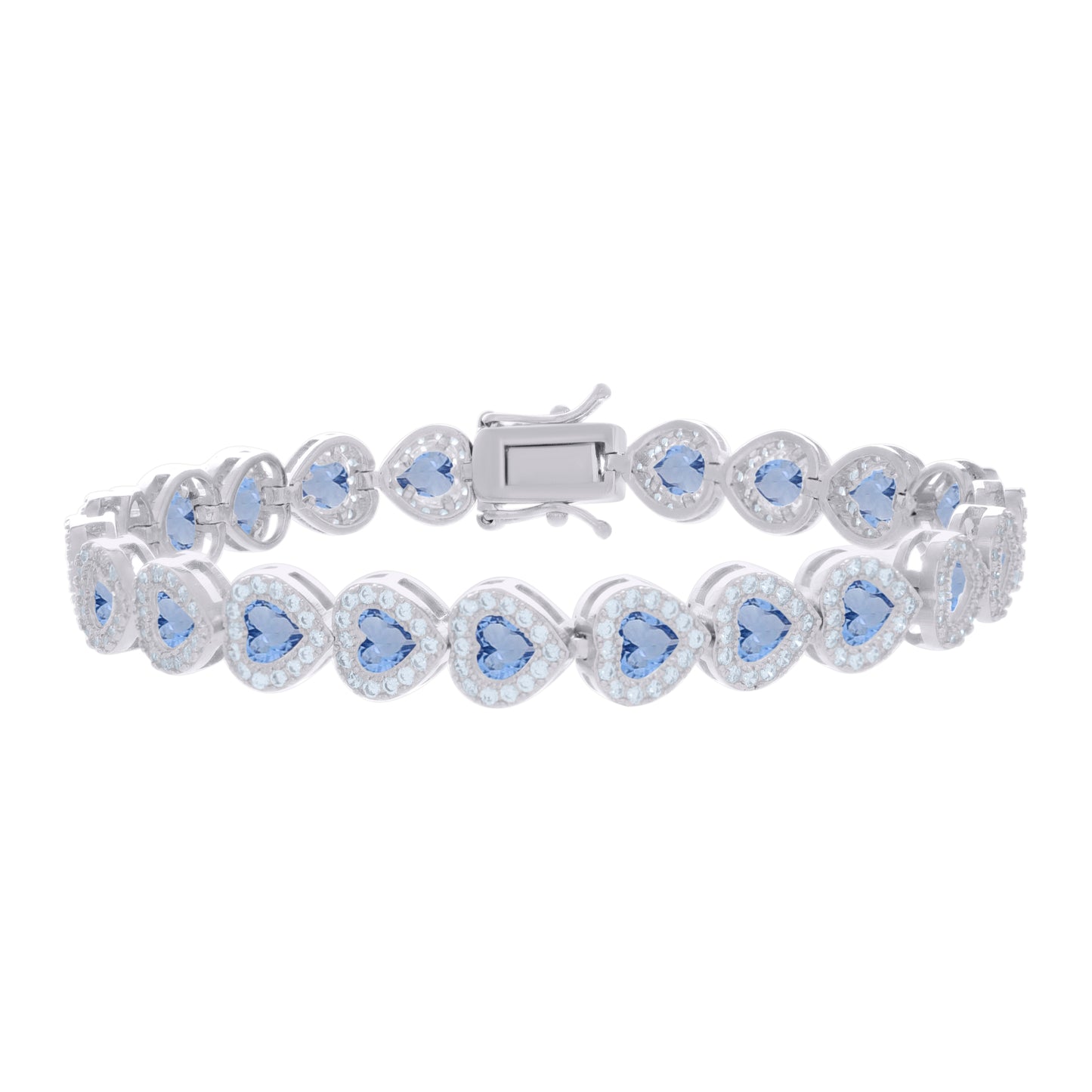 925 Sterling Silver Cz Bracelet 7.25 Inches