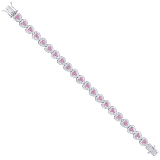 925 Sterling Silver Cz Bracelet 7.25 Inches