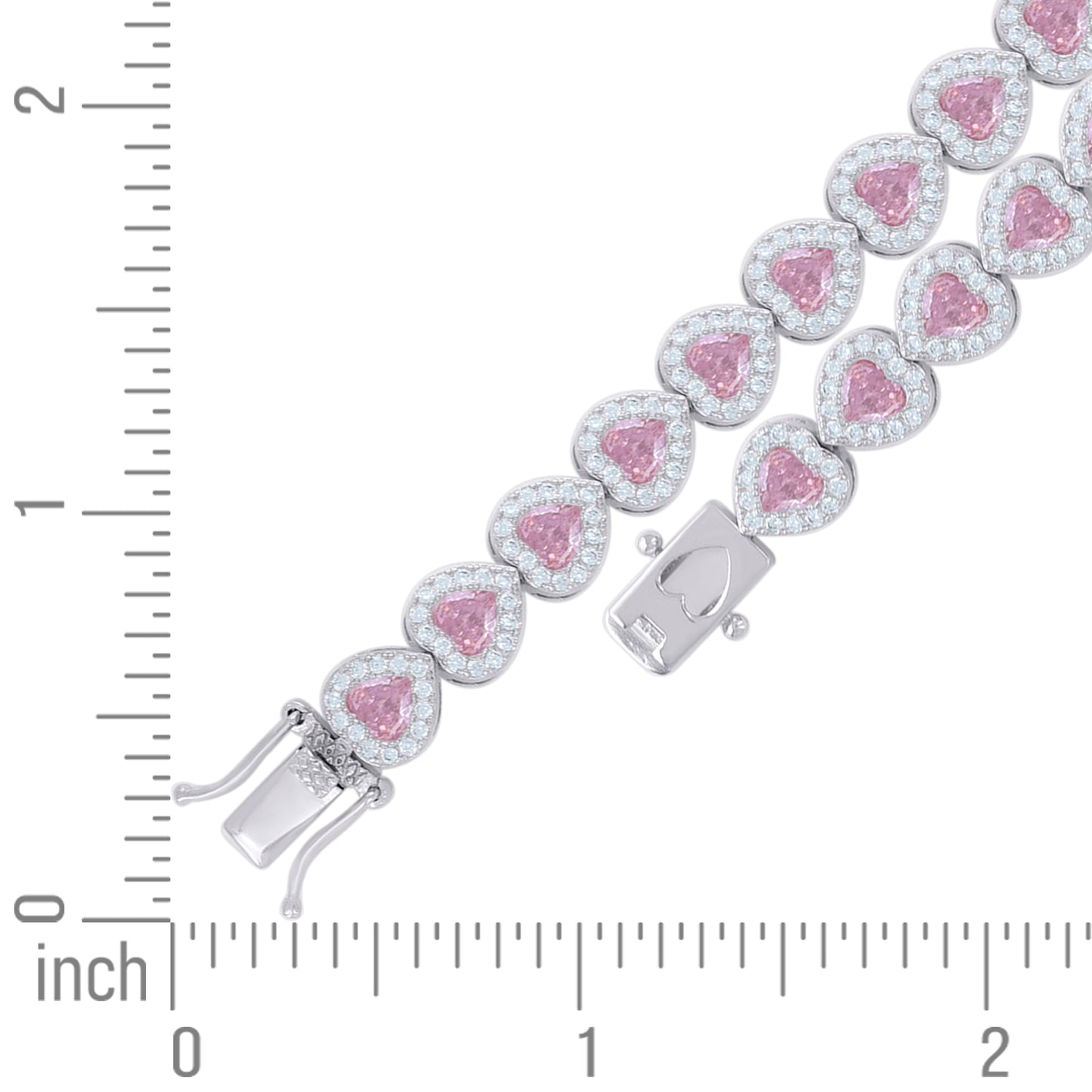 925 Sterling Silver Cz Bracelet 7.25 Inches