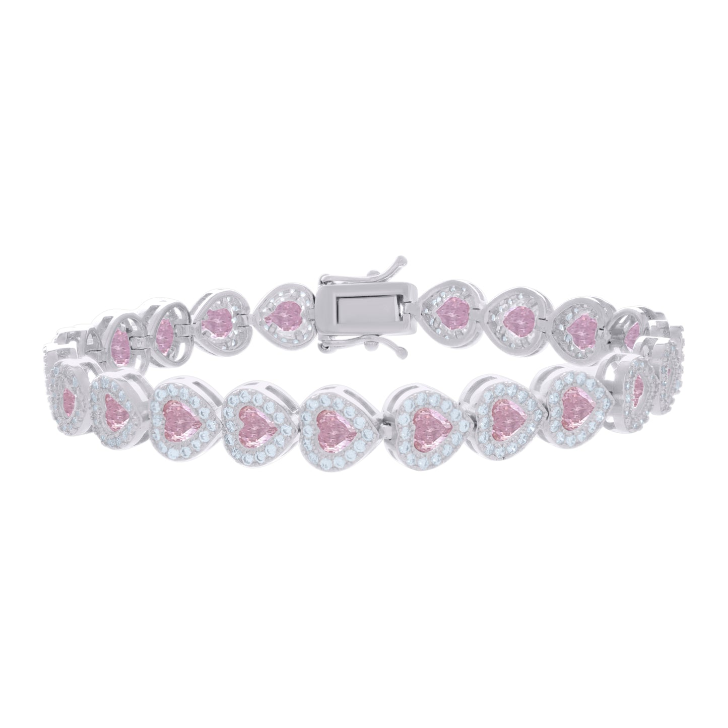 925 Sterling Silver Cz Bracelet 7.25 Inches