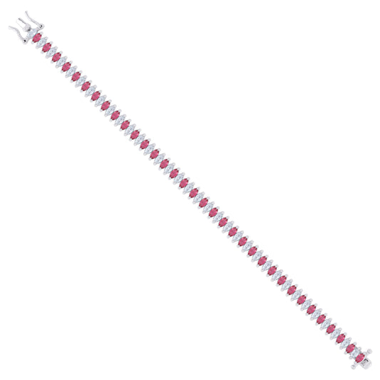 925 Sterling Silver Cz Bracelet 7.25 Inches
