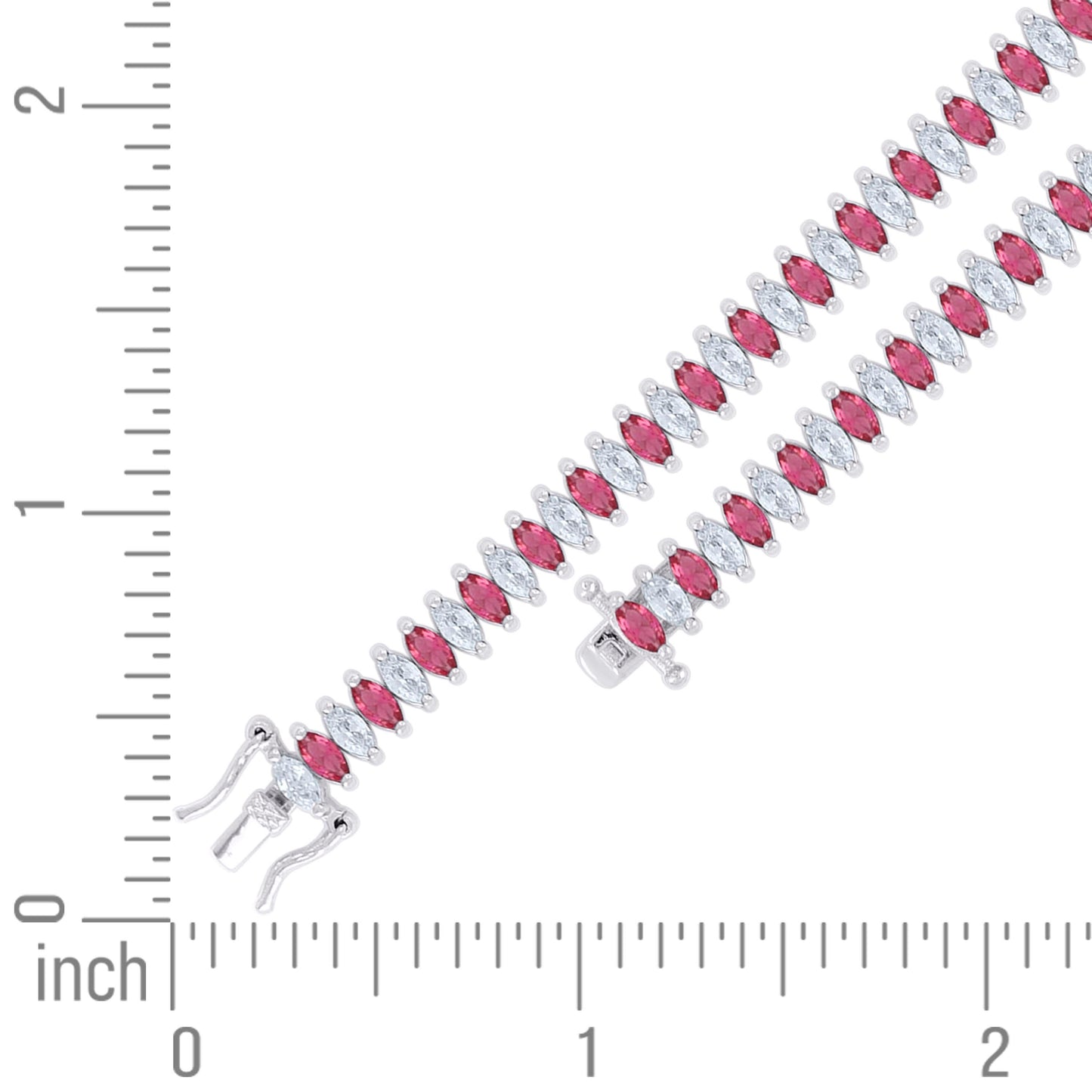 925 Sterling Silver Cz Bracelet 7.25 Inches