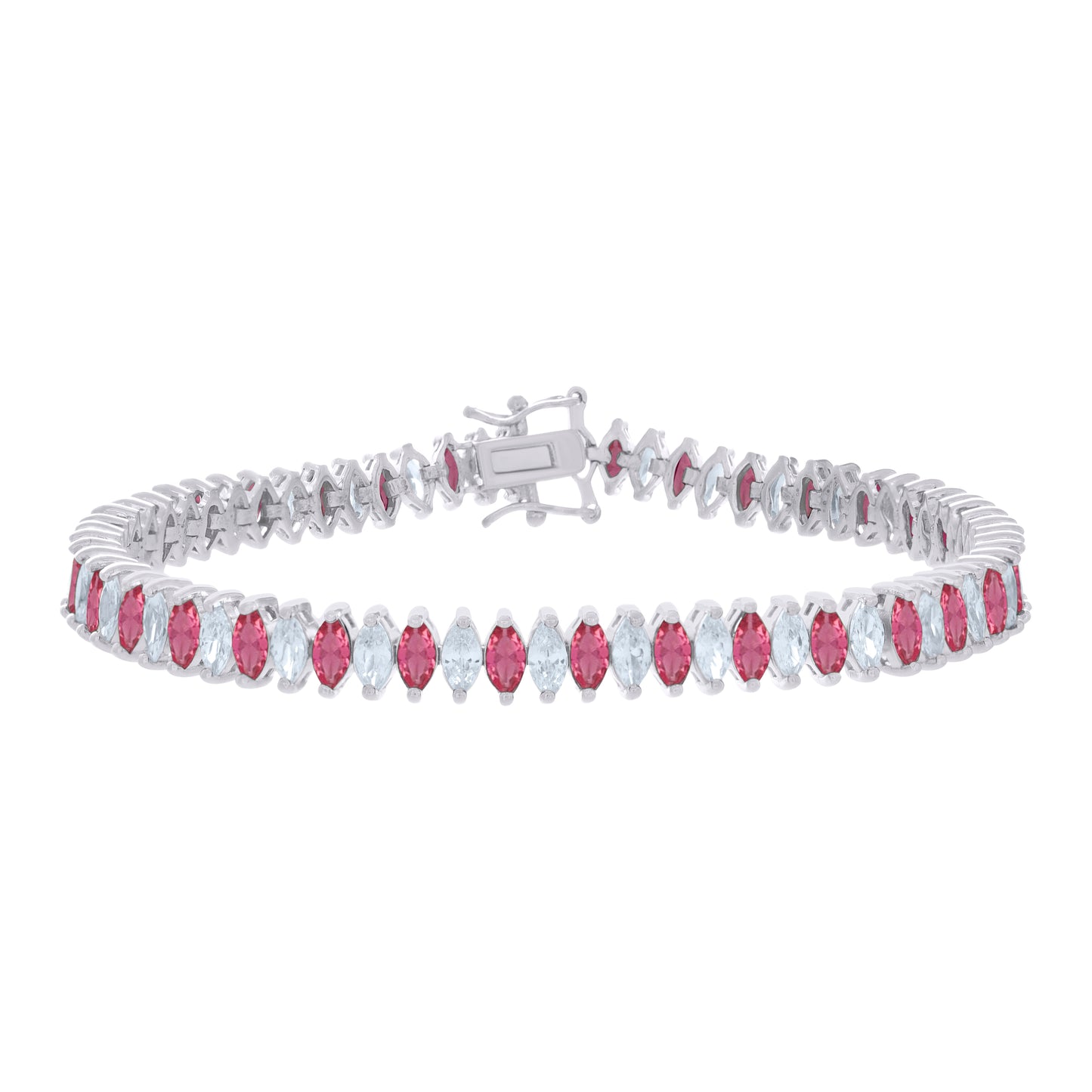 925 Sterling Silver Cz Bracelet 7.25 Inches