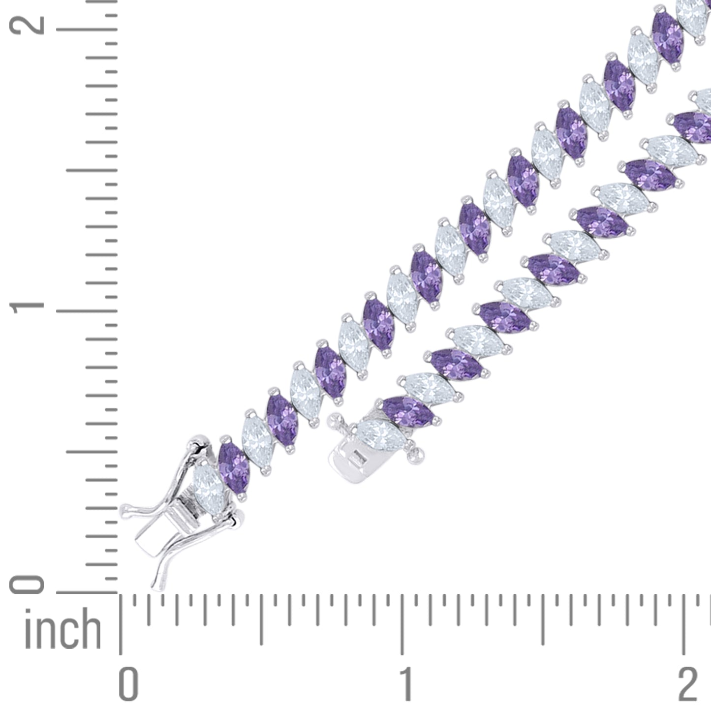 925 Sterling Silver Cz Bracelet 7 Inches