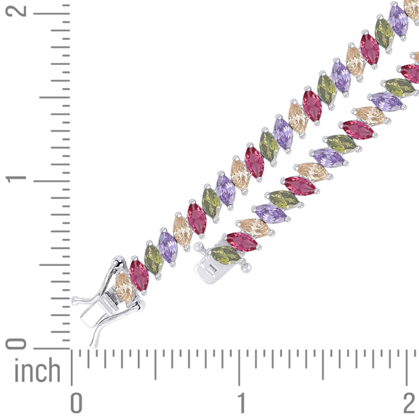 925 Sterling Silver Cz Bracelet 7 Inches