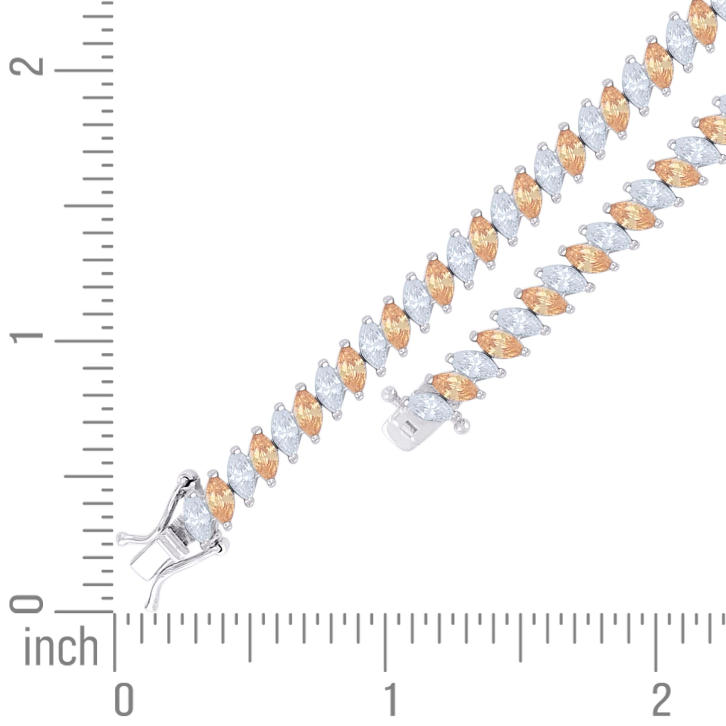 925 Sterling Silver Cz Bracelet 7 Inches