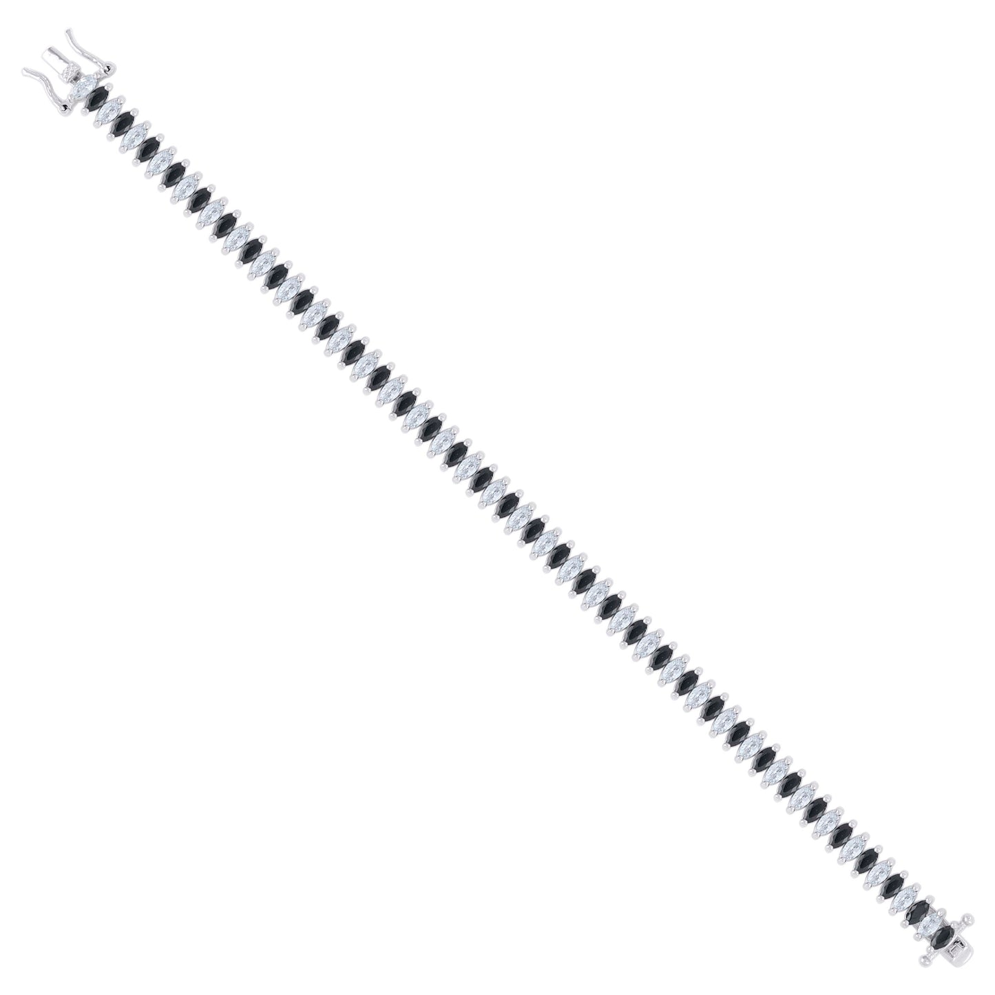 925 Sterling Silver Cz Bracelet 7 Inches